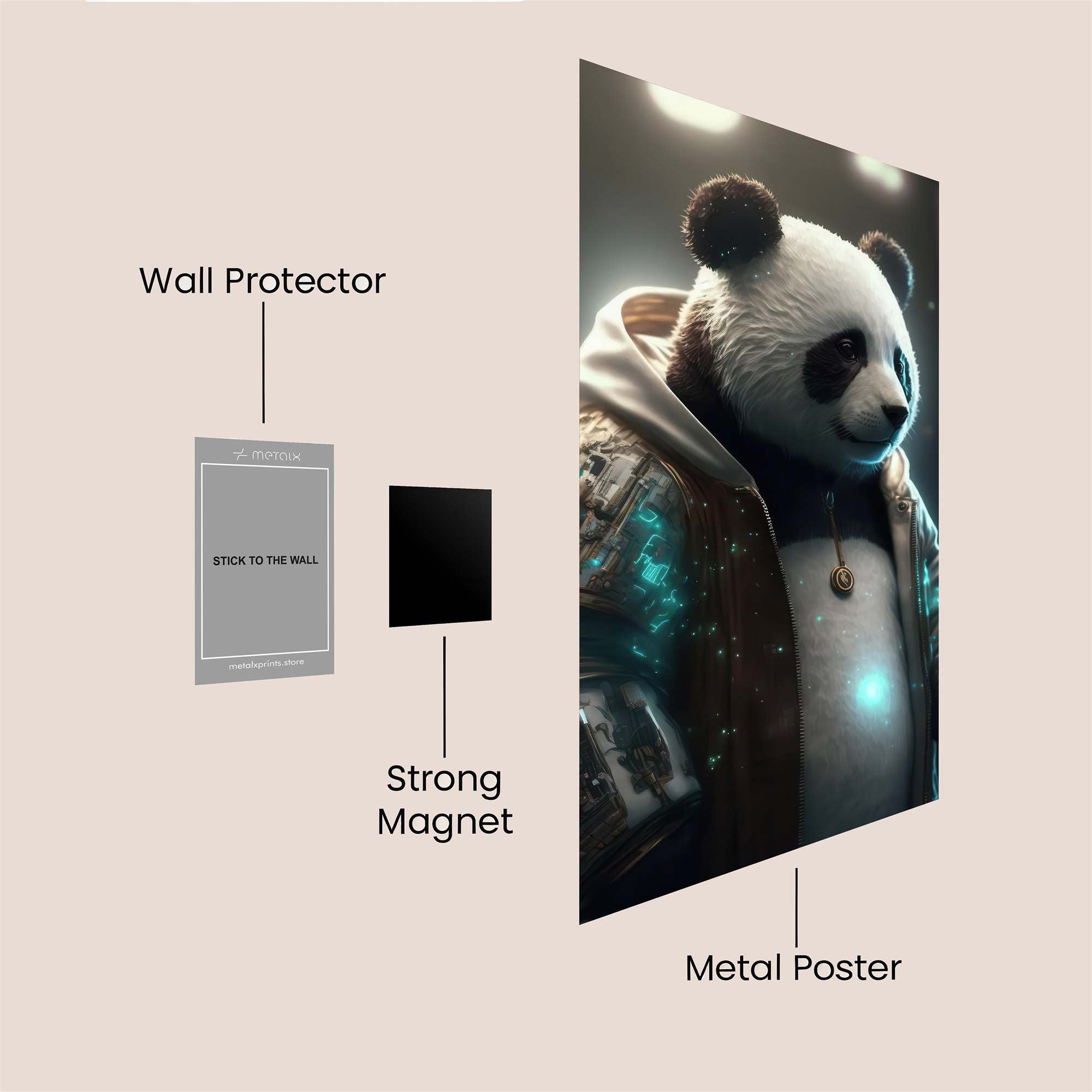 Panda Cyberpunk Safe Wall Magnetic / M