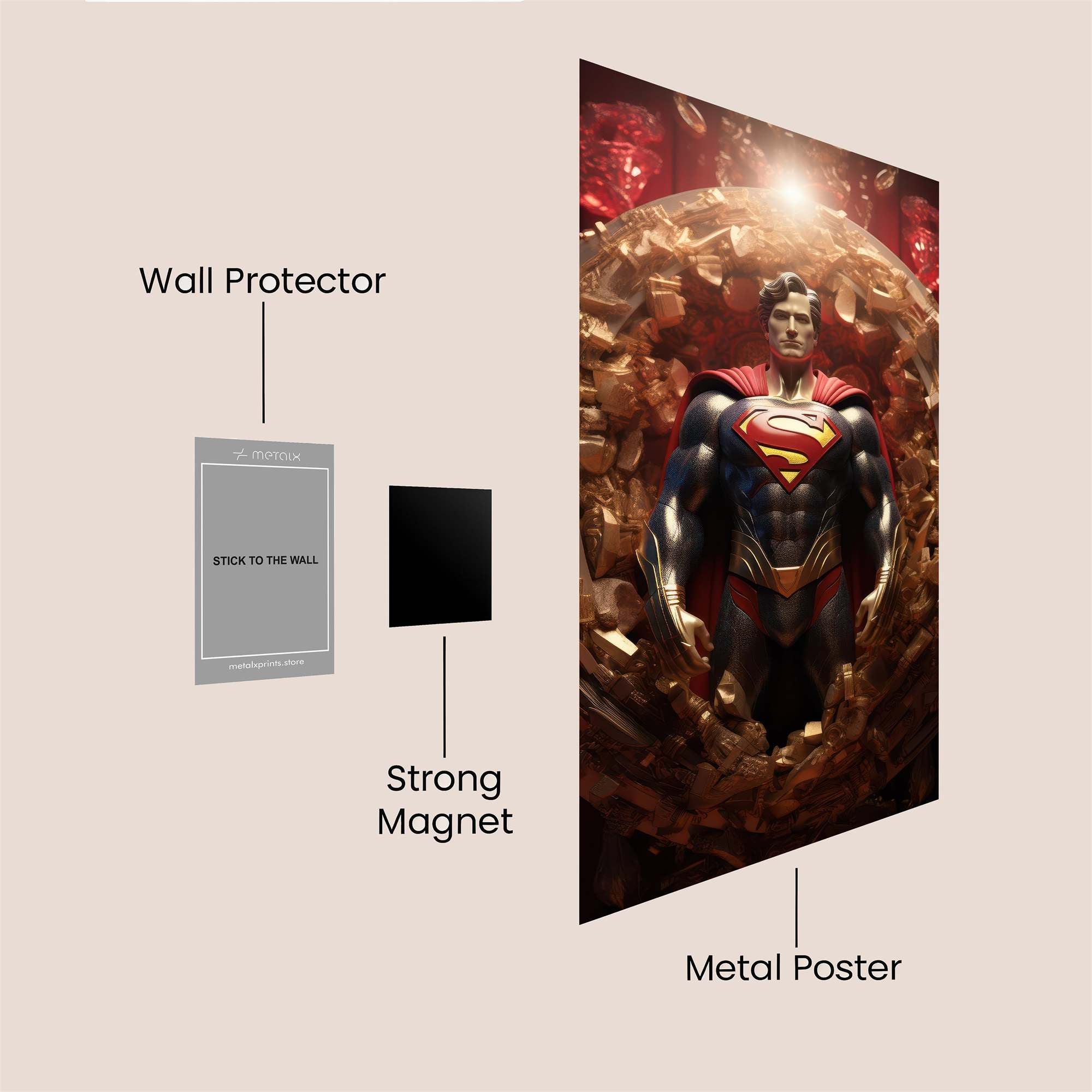 Superman Radiant Safe Wall Magnetic / M