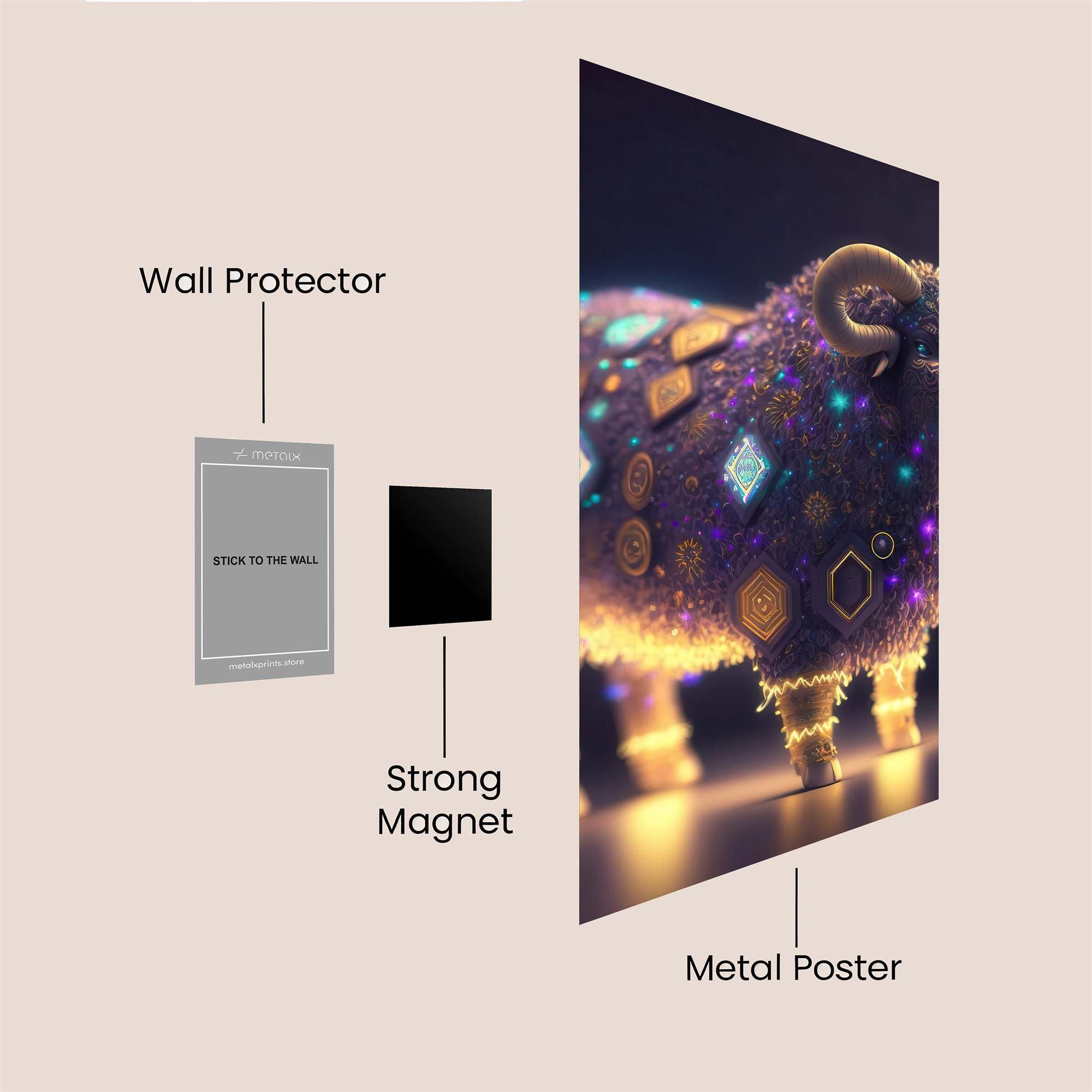 Mystic Ram Safe Wall Magnetic / M