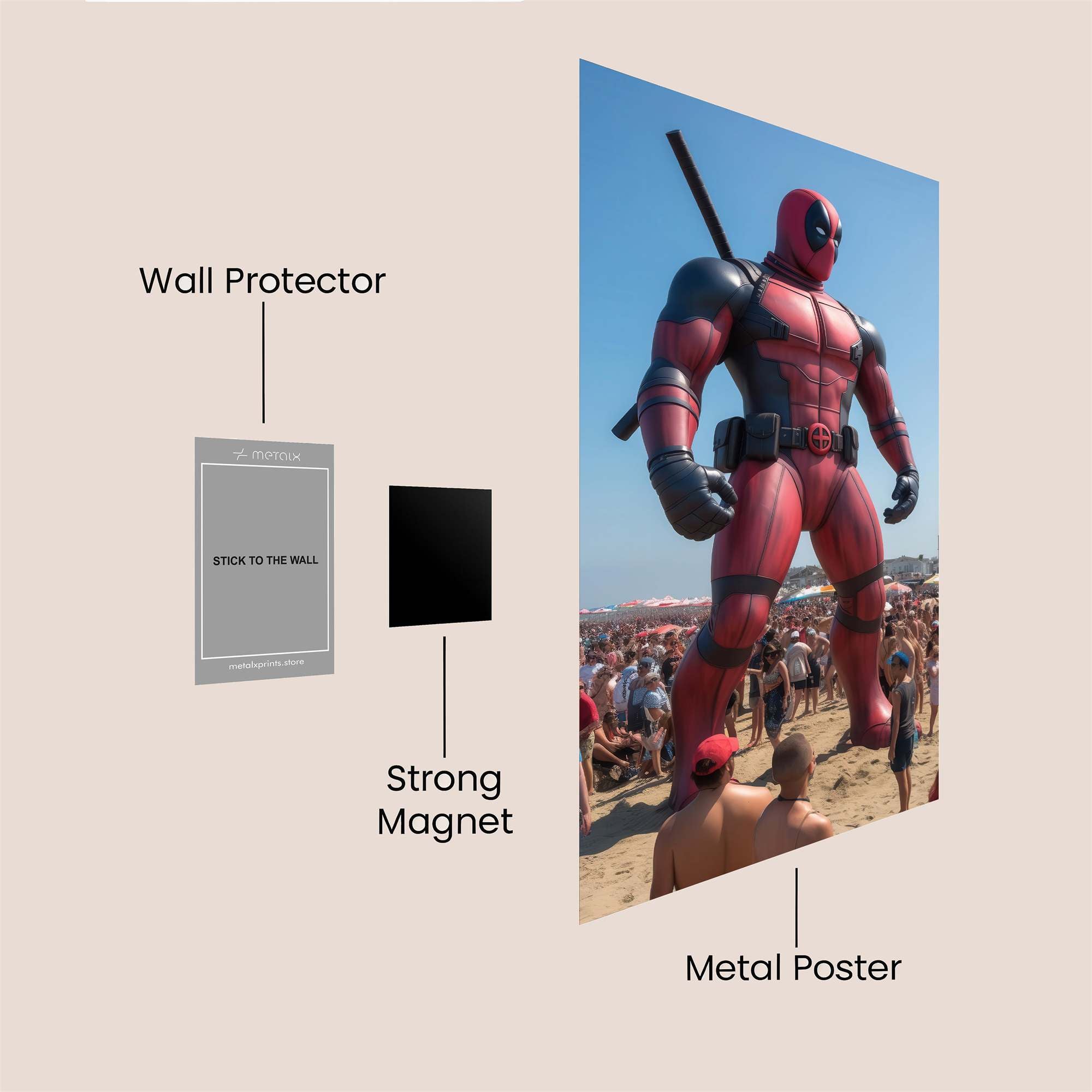 Deadpool Festive Safe Wall Magnetic / M