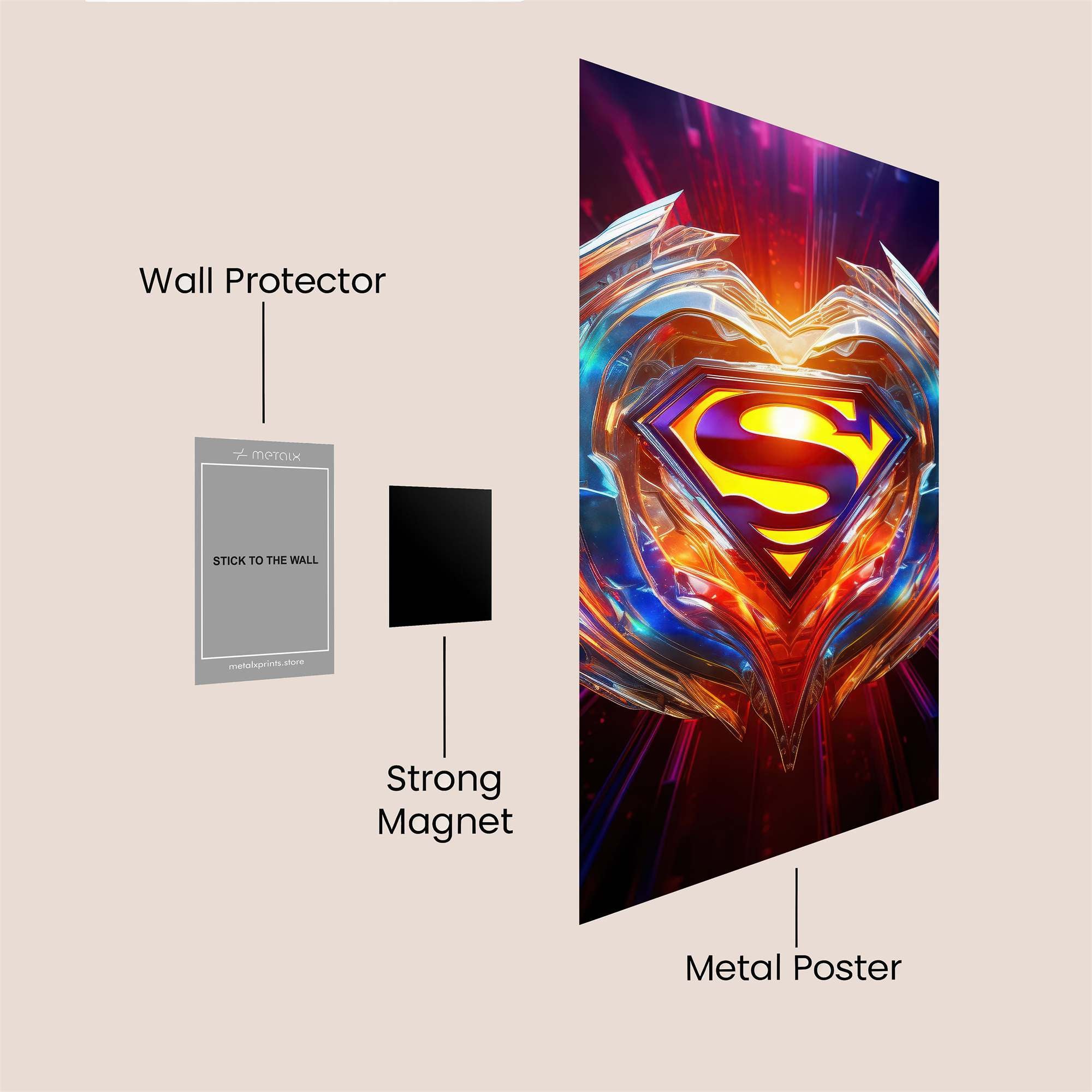 Superman Radiant Safe Wall Magnetic / M