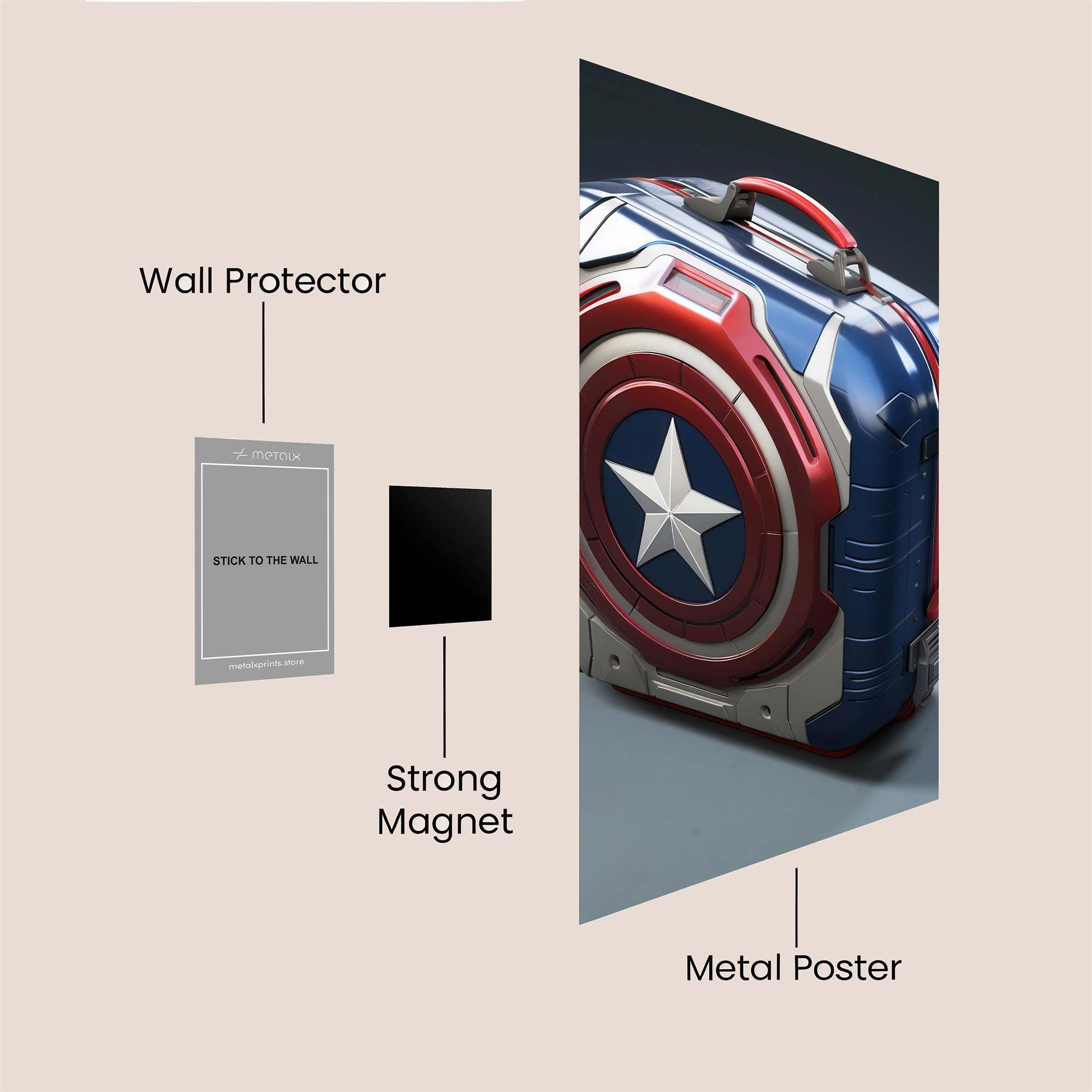 Captain Heroic Safe Wall Magnetic / M