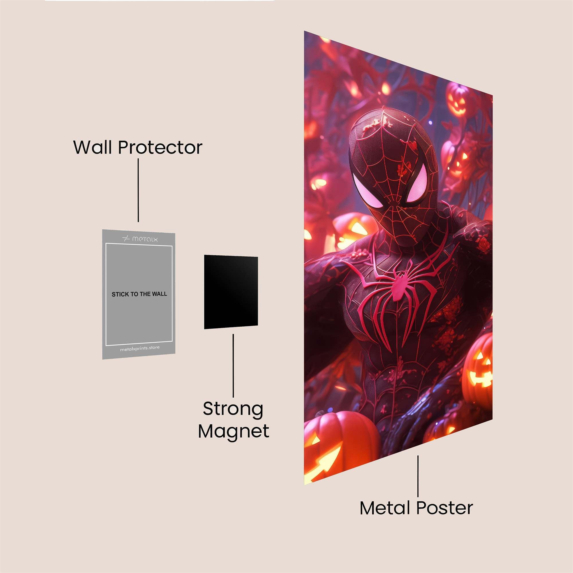 Spider-Halloween Safe Wall Magnetic / M