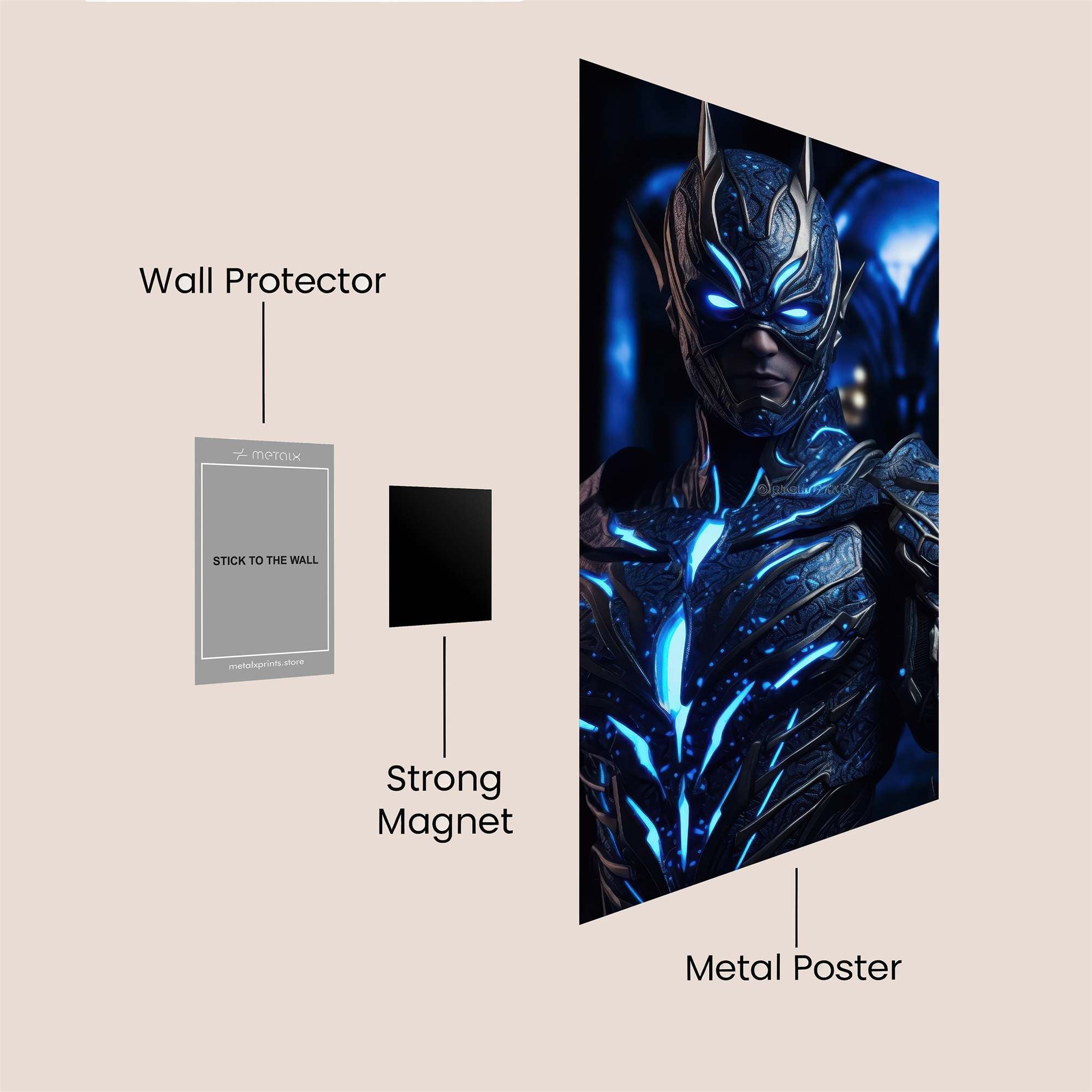 Black Lightning Safe Wall Magnetic / M