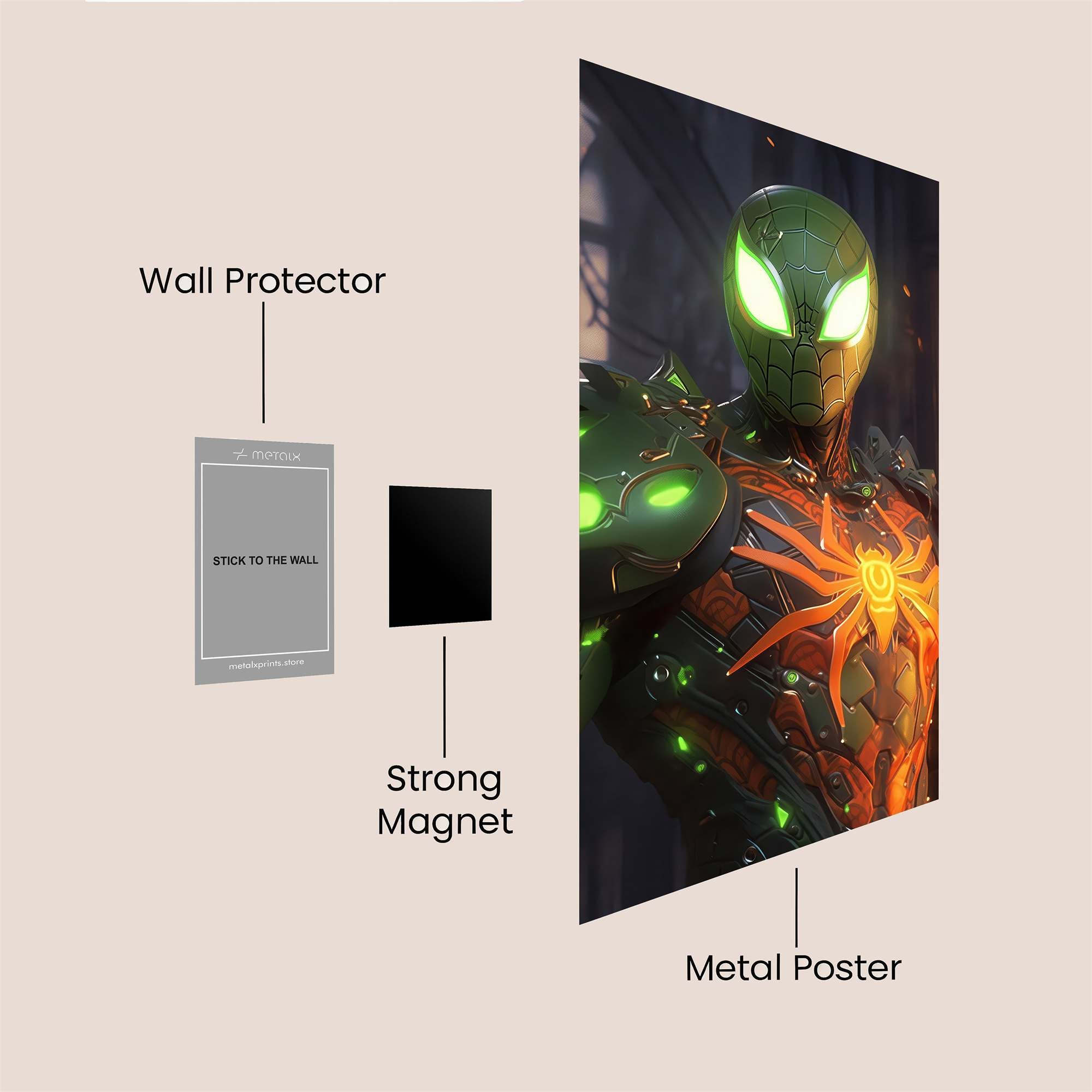 Spider Glow Safe Wall Magnetic / M