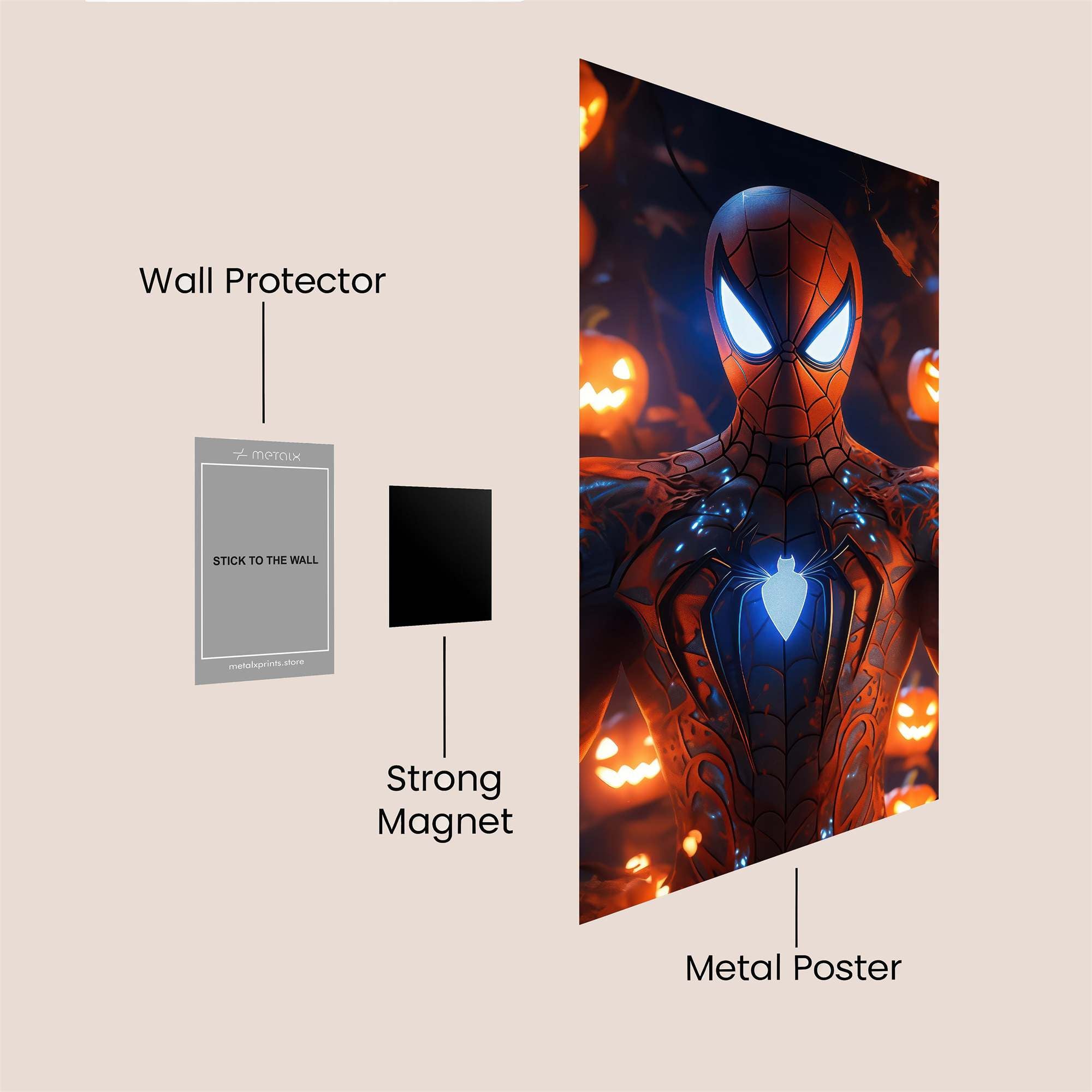 Spider-Halloween Safe Wall Magnetic / M
