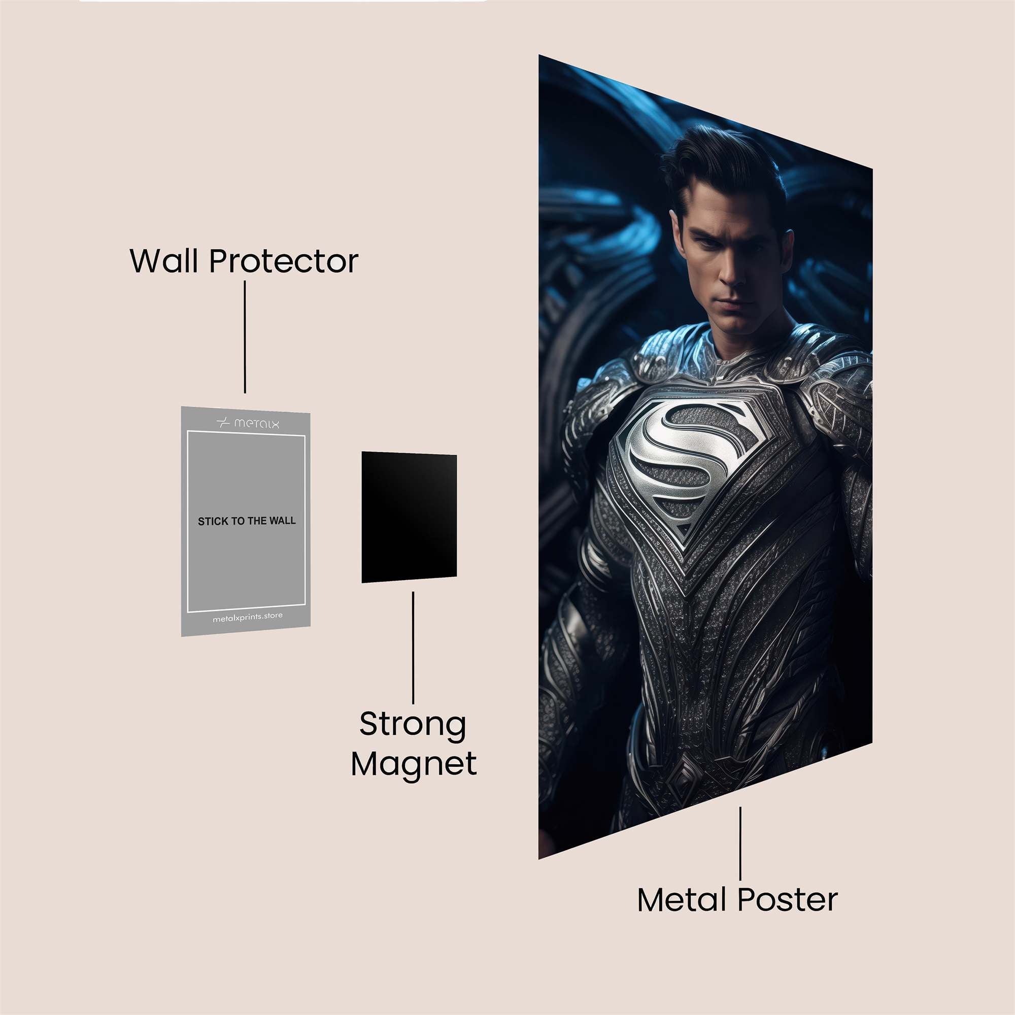 Superman Brooding Safe Wall Magnetic / M