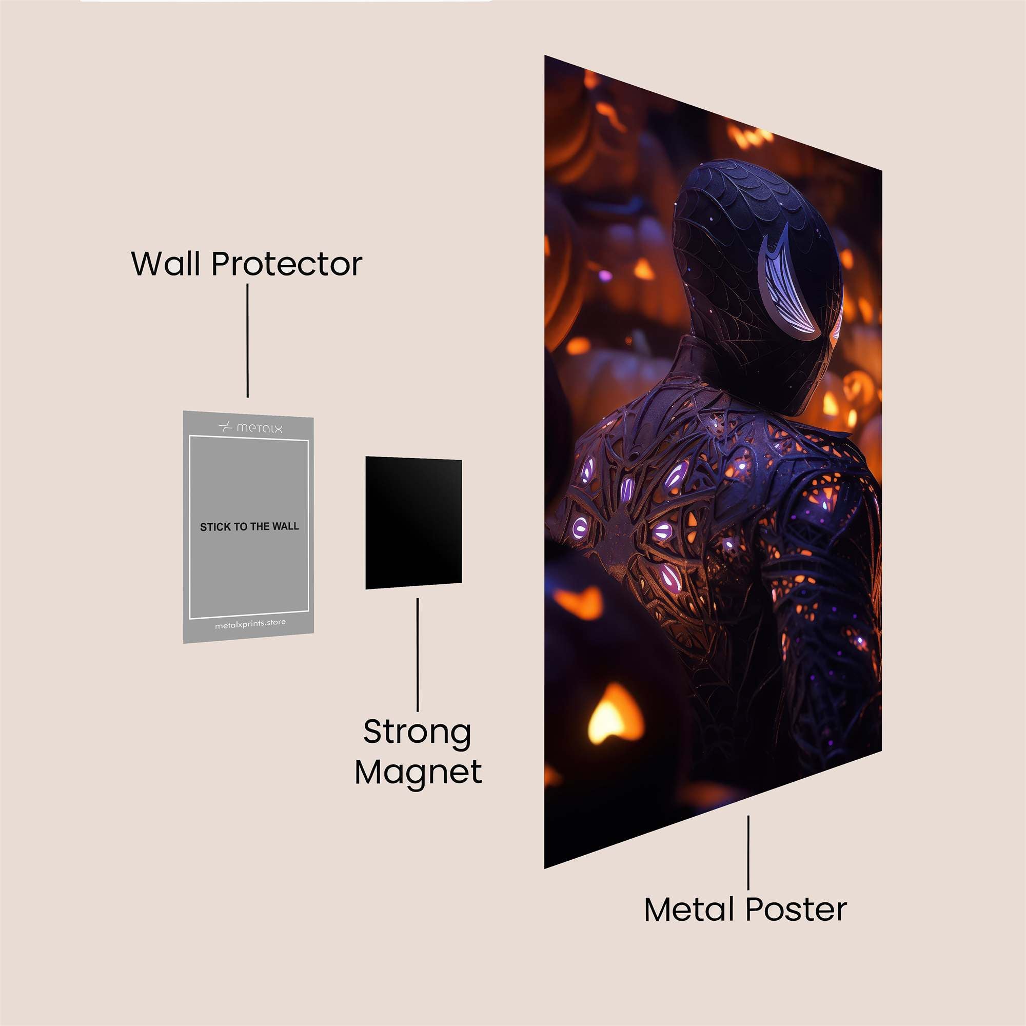 Spider-Halloween Safe Wall Magnetic / M