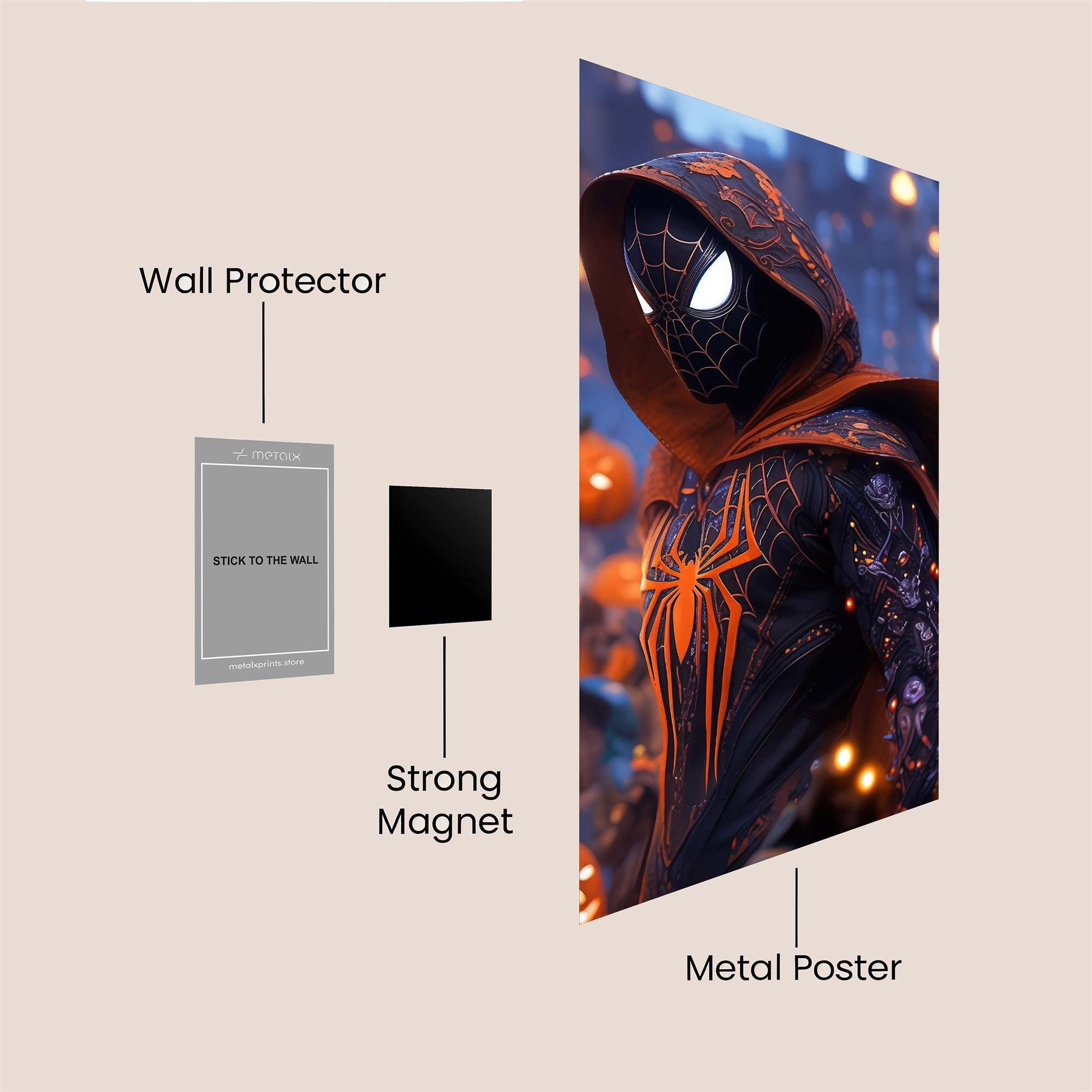 Spider-Halloween Safe Wall Magnetic / M
