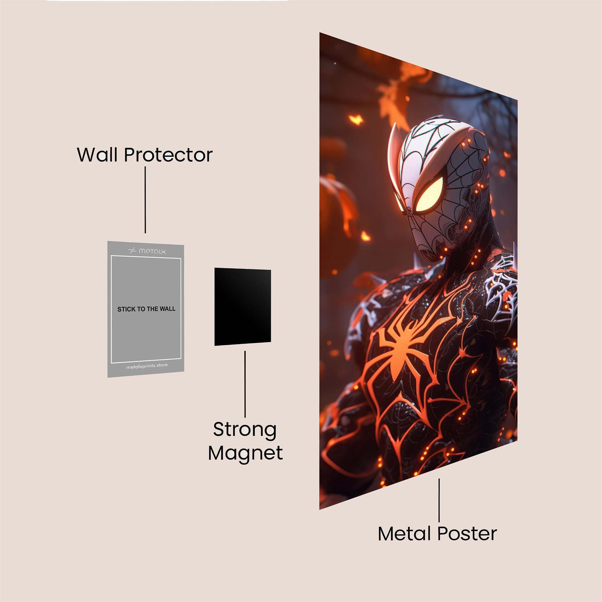 Spider Glow Safe Wall Magnetic / M