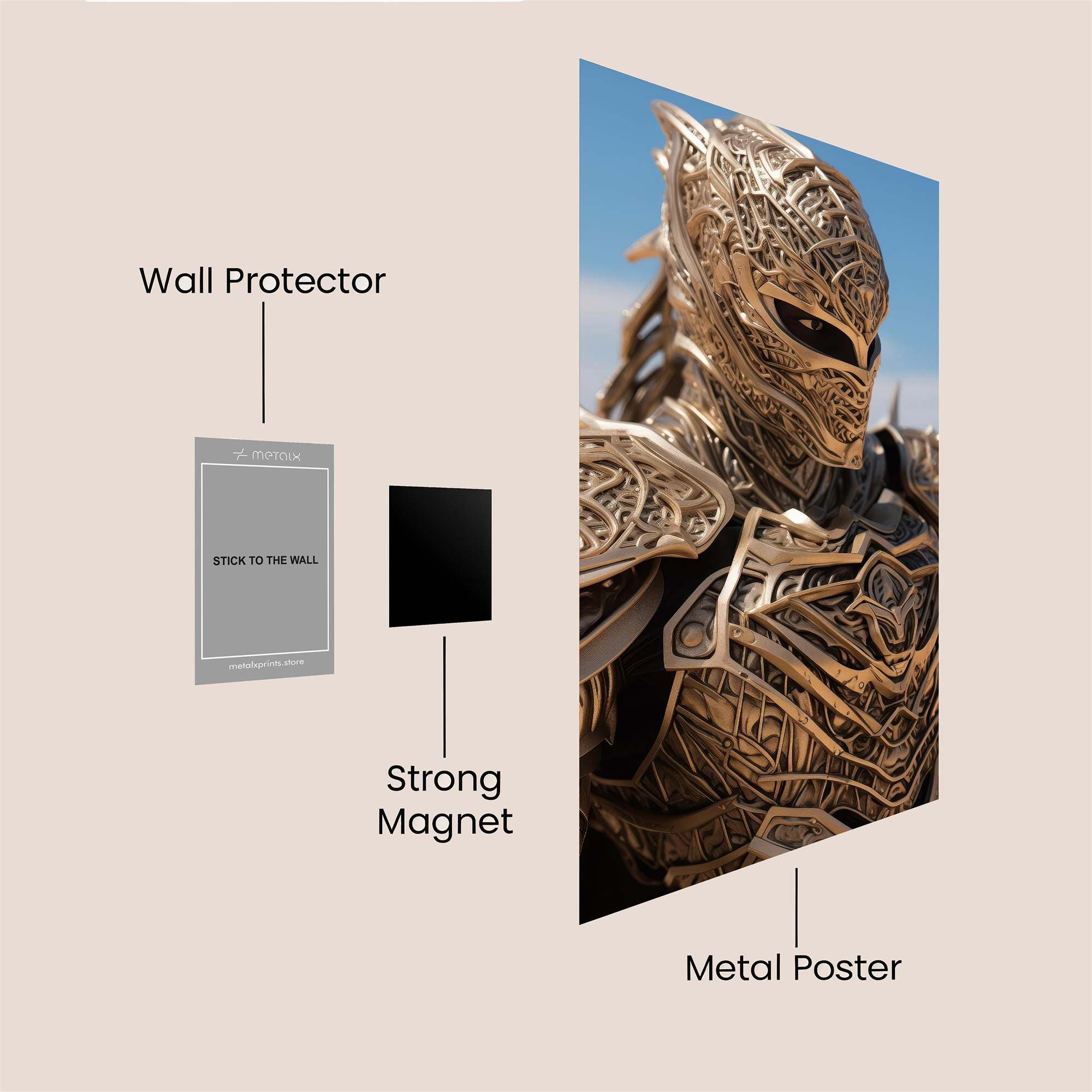 Gilded Warrior Safe Wall Magnetic / M