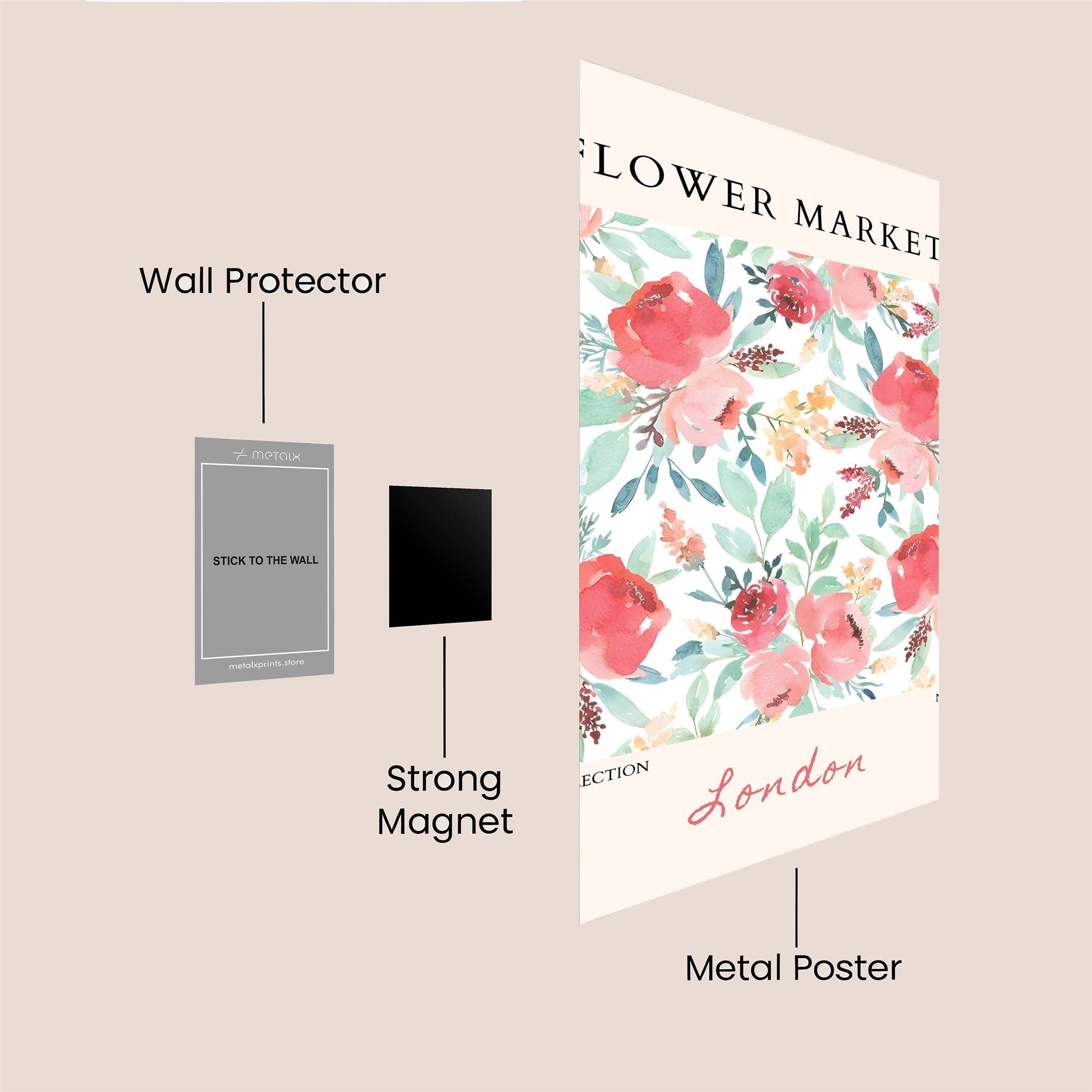 Floral Serenity Safe Wall Magnetic / M