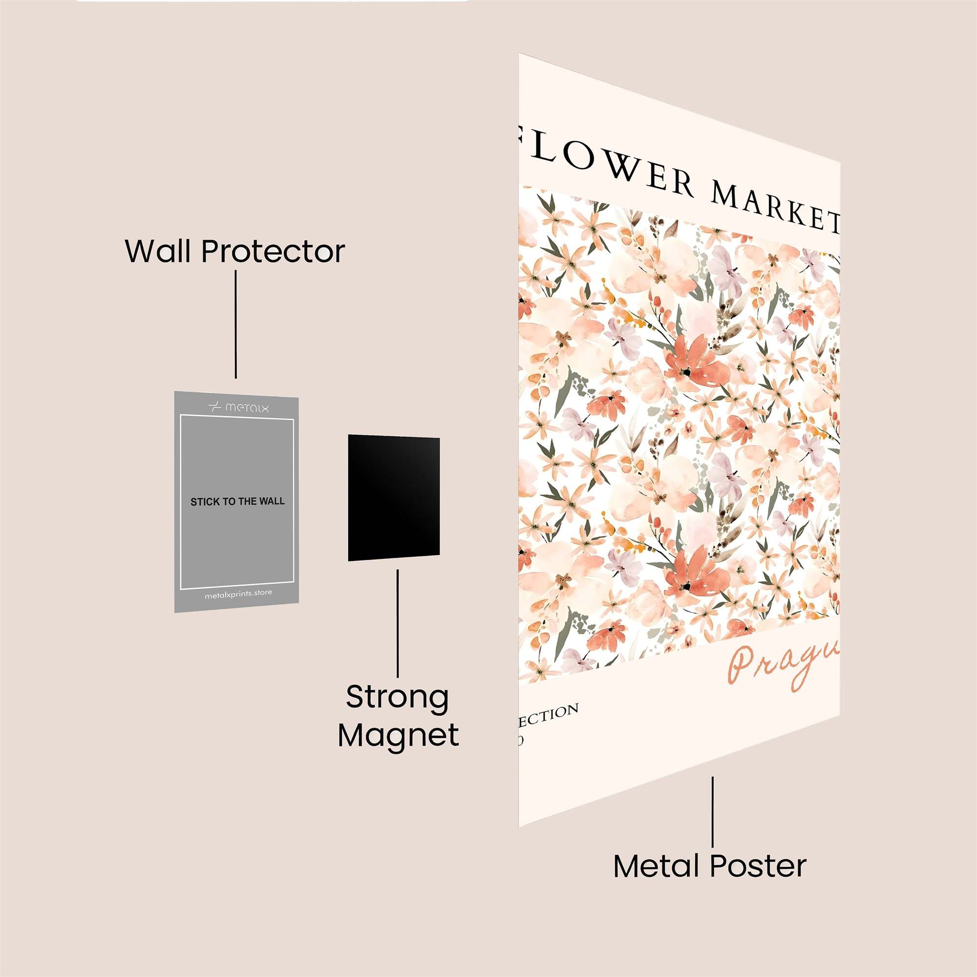 Floral Serenity Safe Wall Magnetic / M