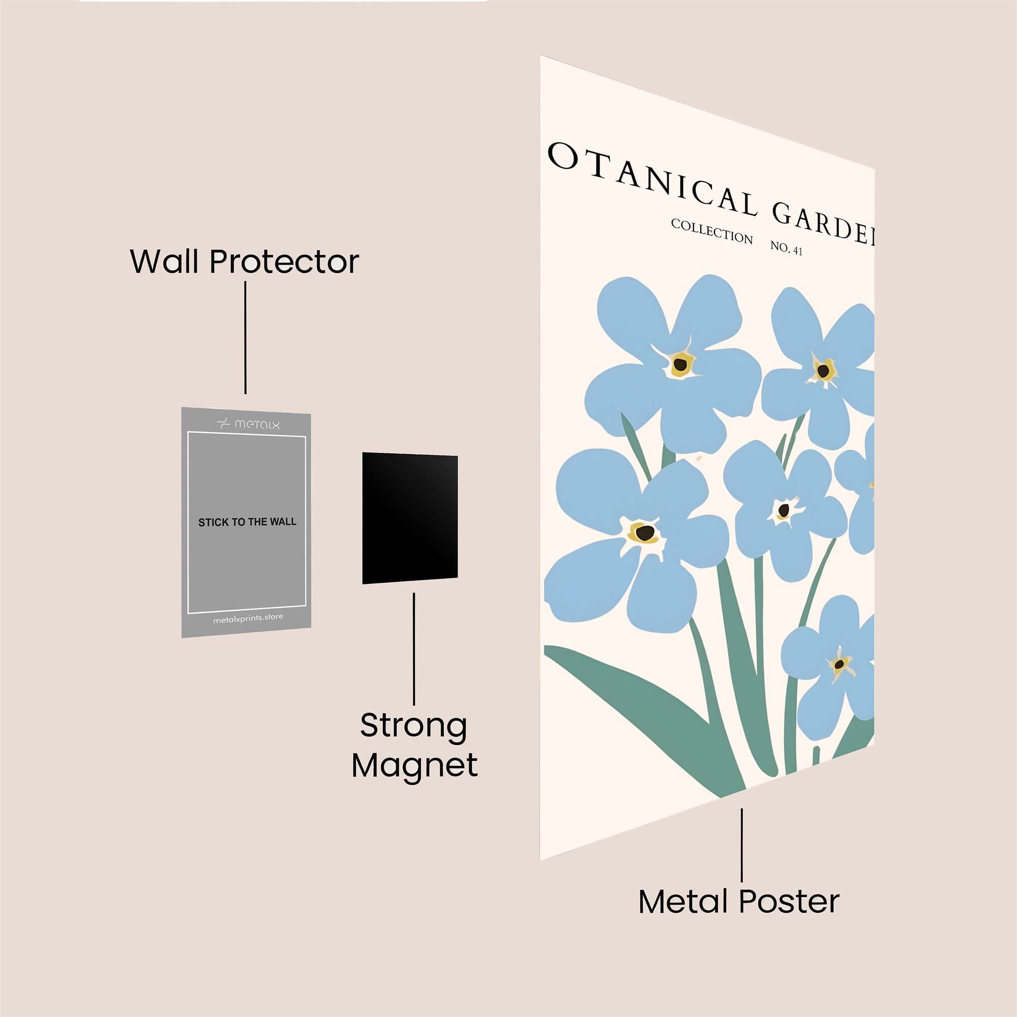 Forget-Me-Not Bliss Safe Wall Magnetic / M