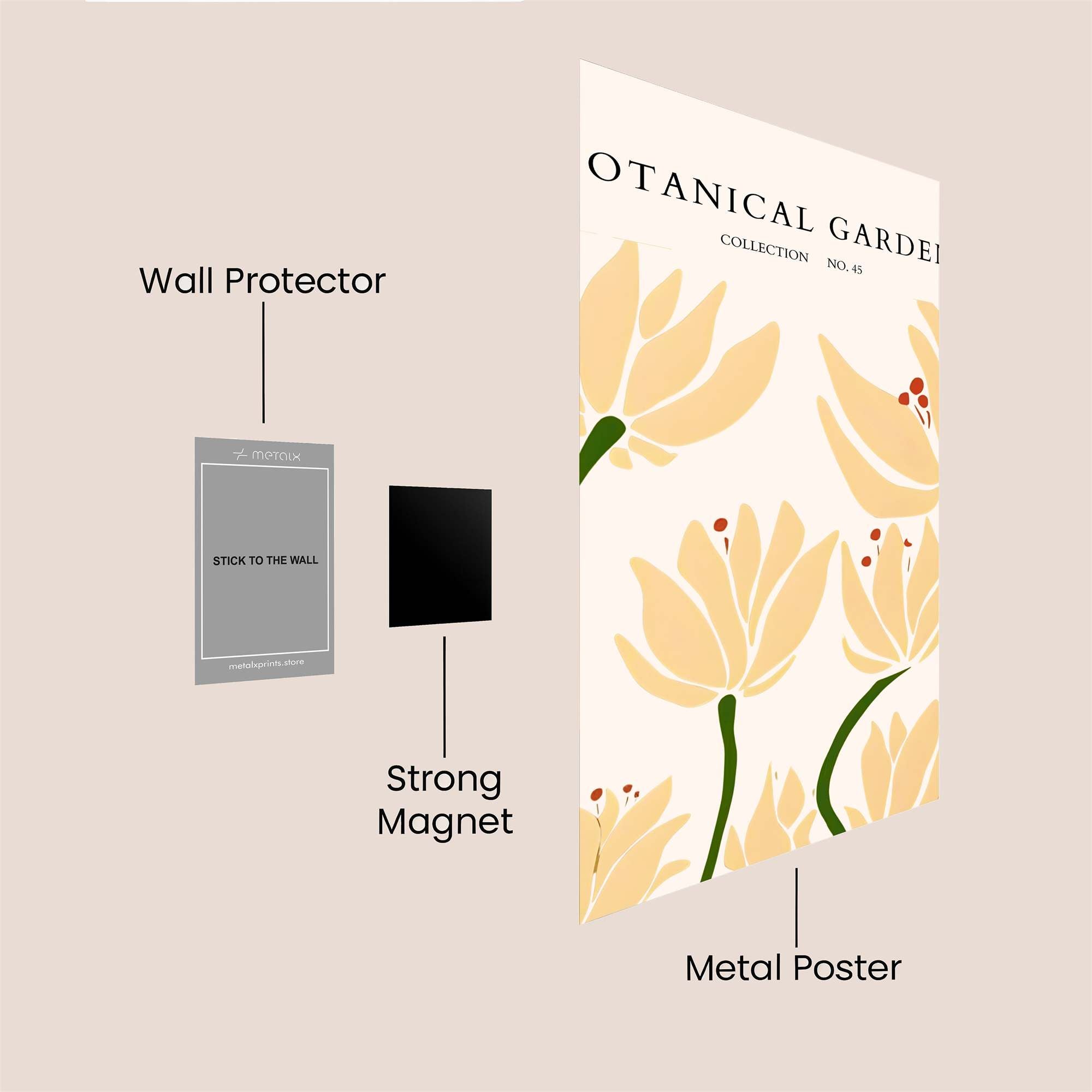 Floral Serenity Safe Wall Magnetic / M