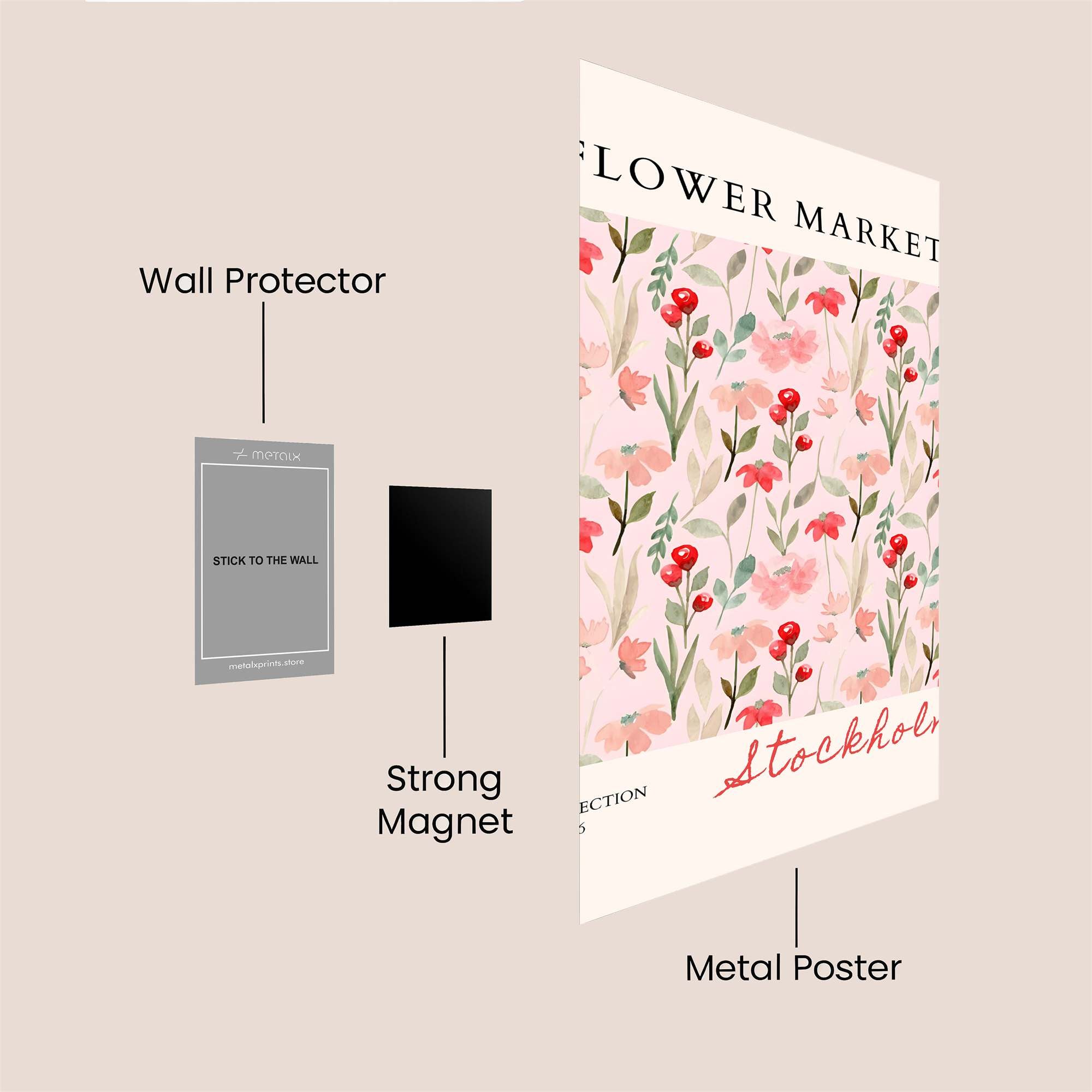 Floral Serenity Safe Wall Magnetic / M