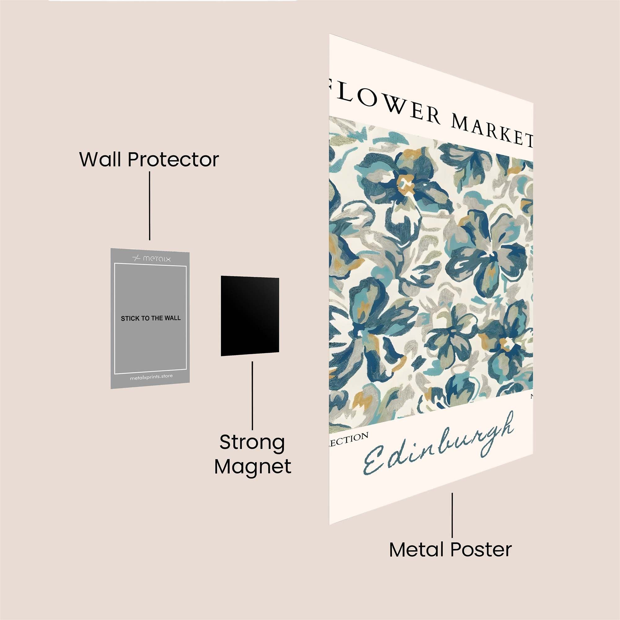 Floral Whimsy Safe Wall Magnetic / M