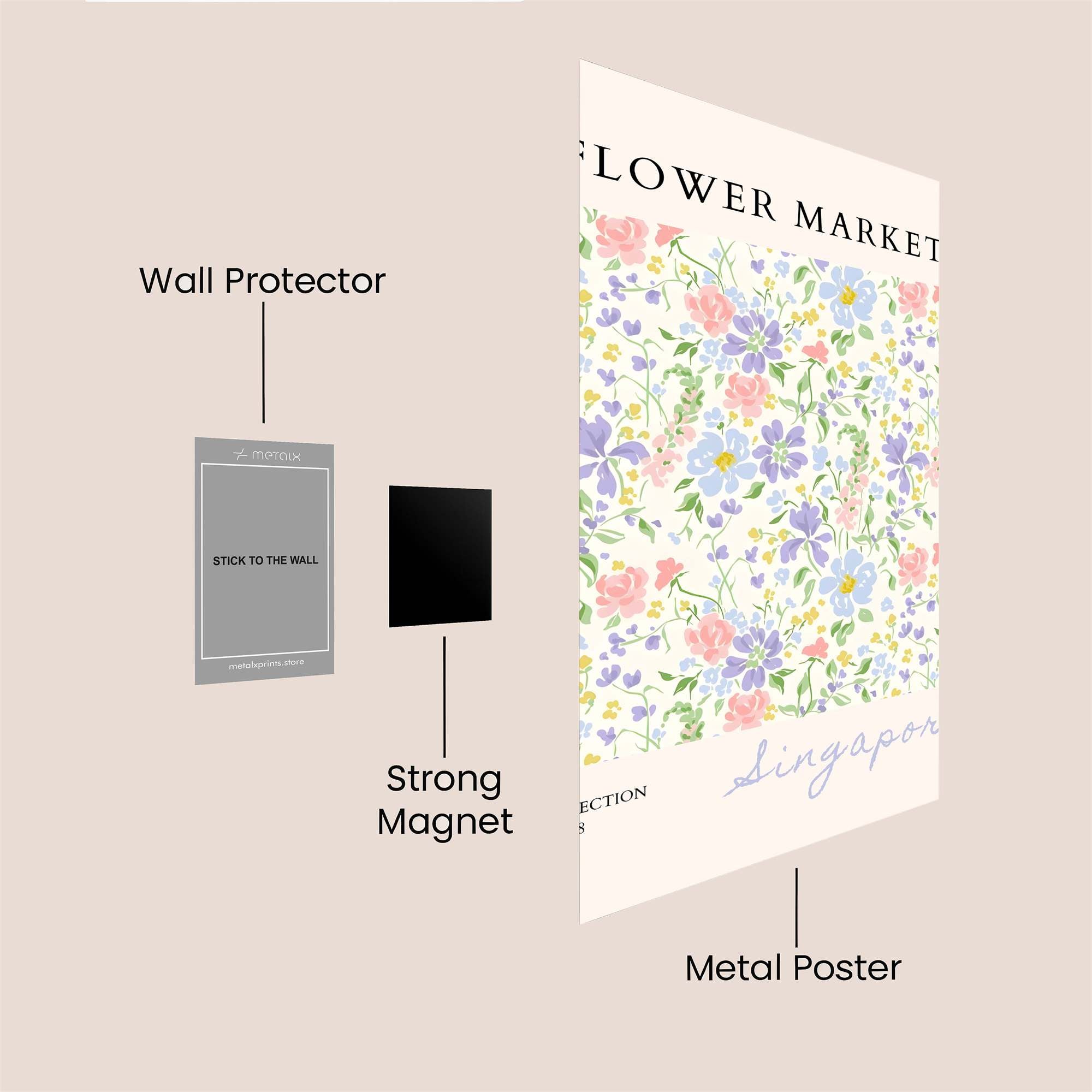 Floral Harmony Safe Wall Magnetic / M