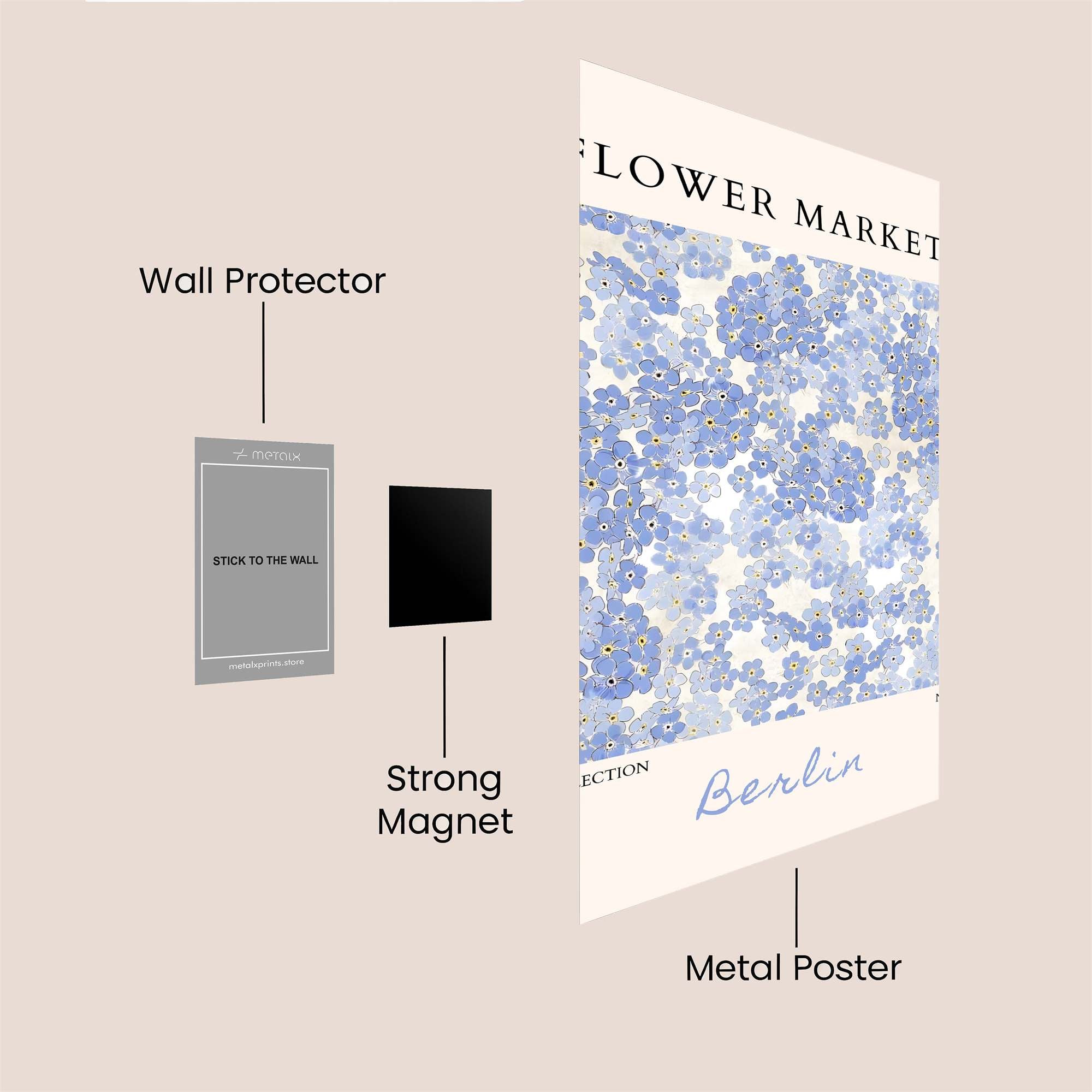 Forget-Me-Not Serenity Safe Wall Magnetic / M