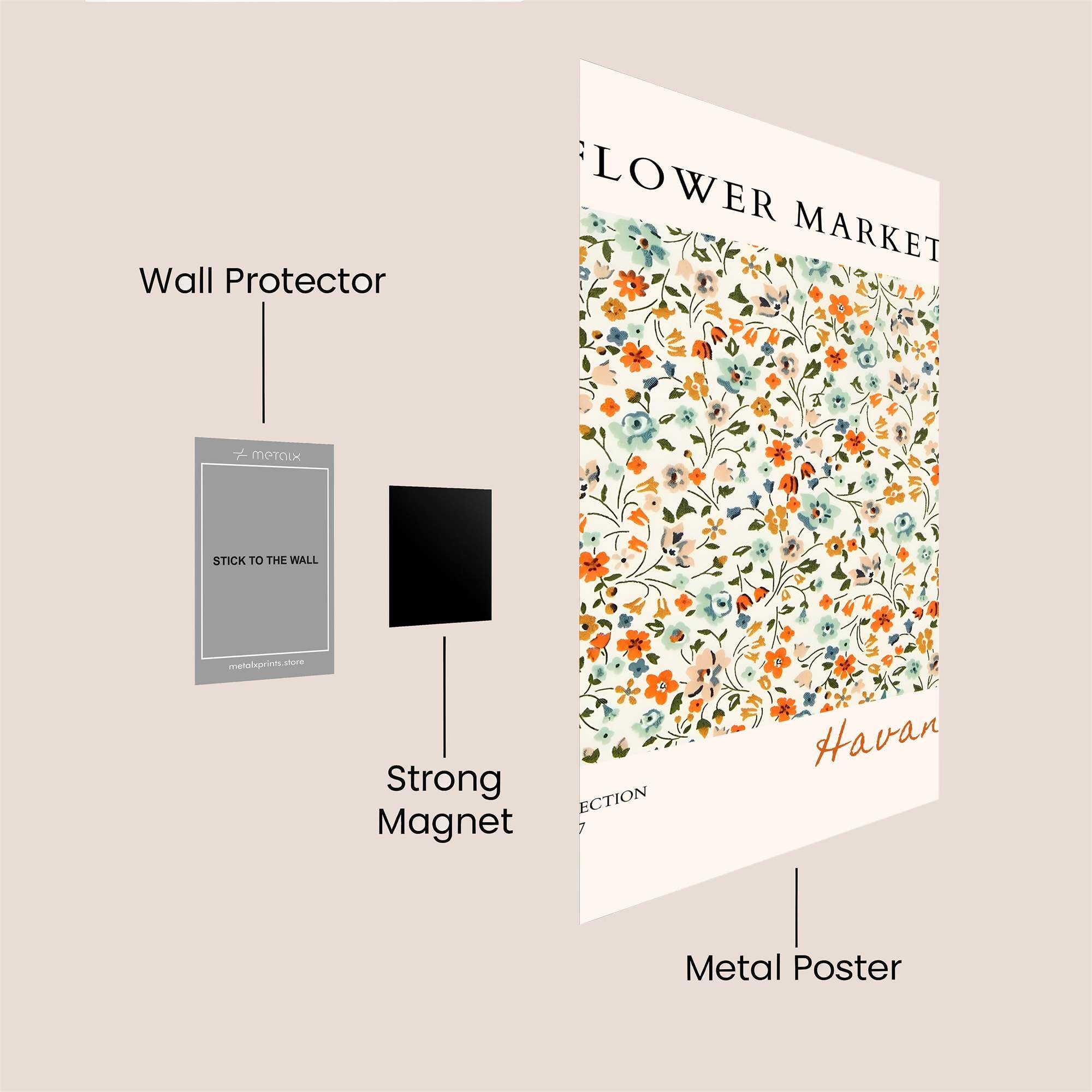 Floral Whimsy Safe Wall Magnetic / M