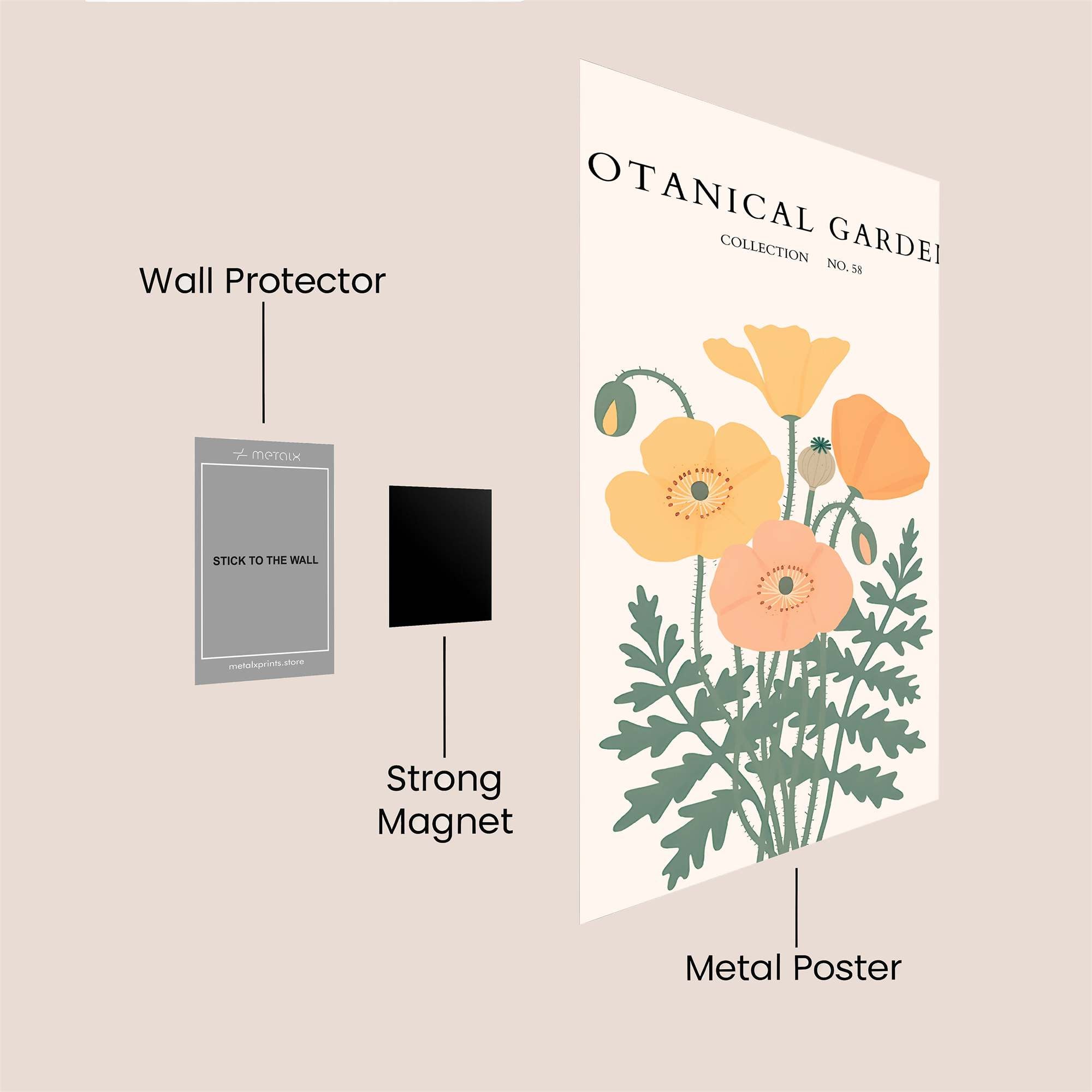 Poppy Serenity Safe Wall Magnetic / M