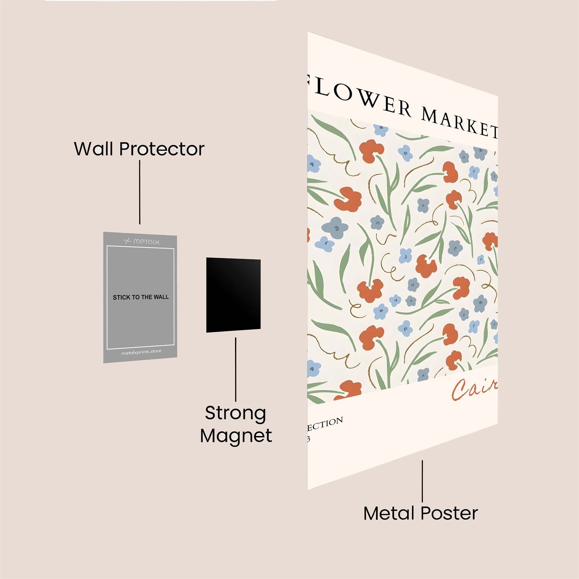Floral Whimsy Safe Wall Magnetic / M