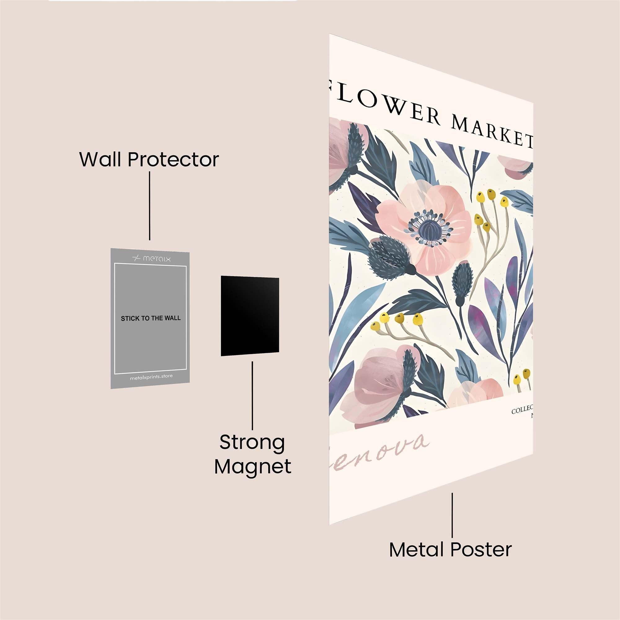 Flower Whimsy Safe Wall Magnetic / M