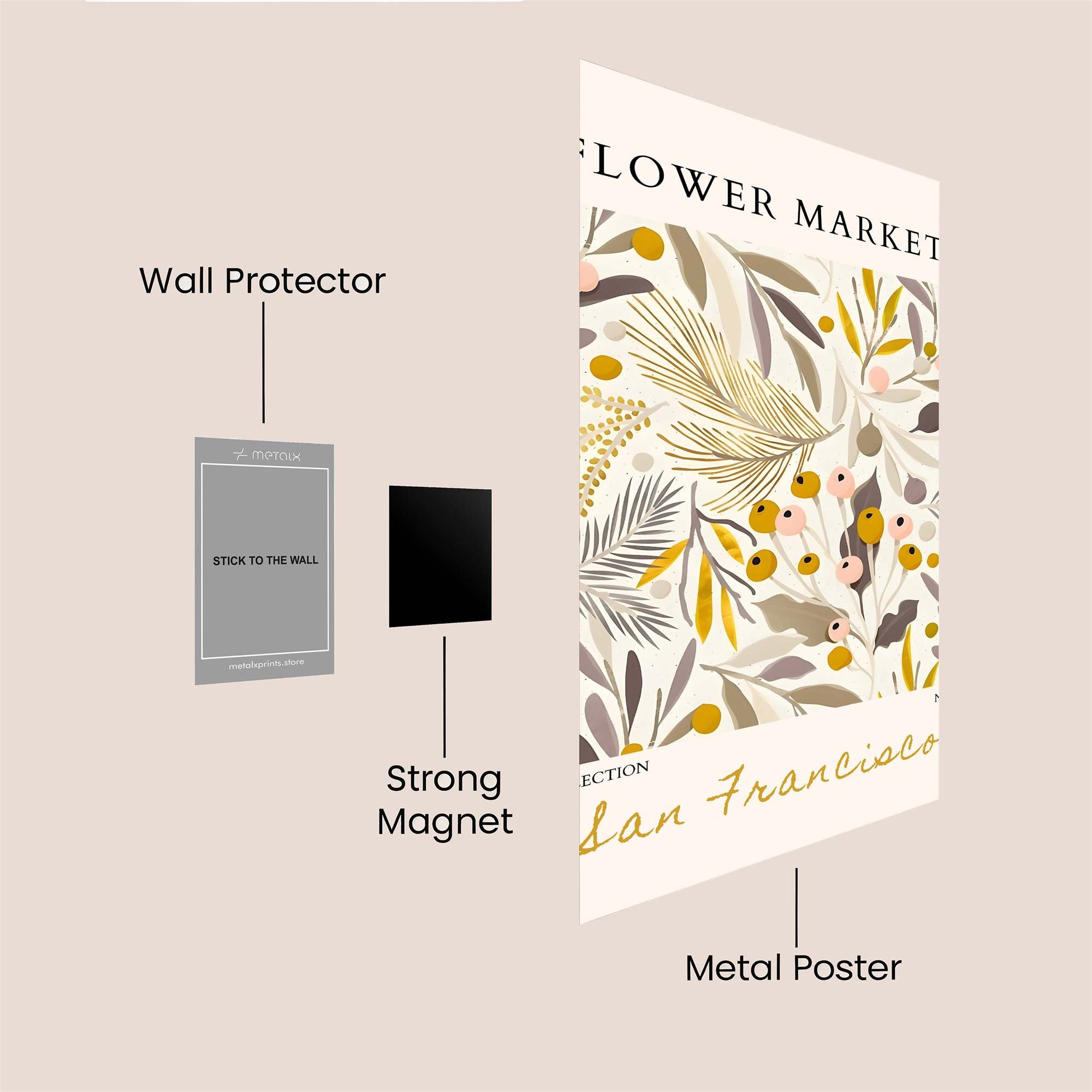 Floral Serenity Safe Wall Magnetic / M