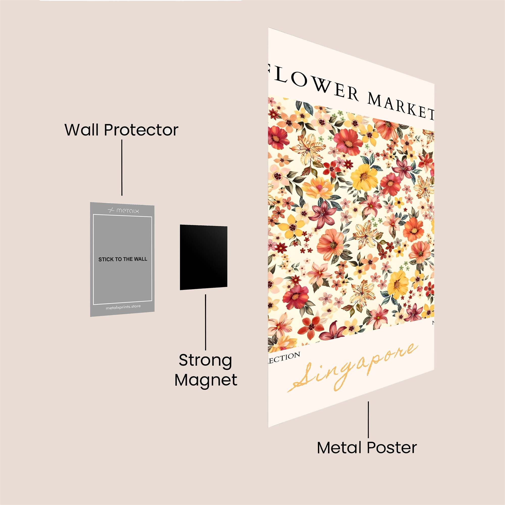 Flower Whimsy Safe Wall Magnetic / M