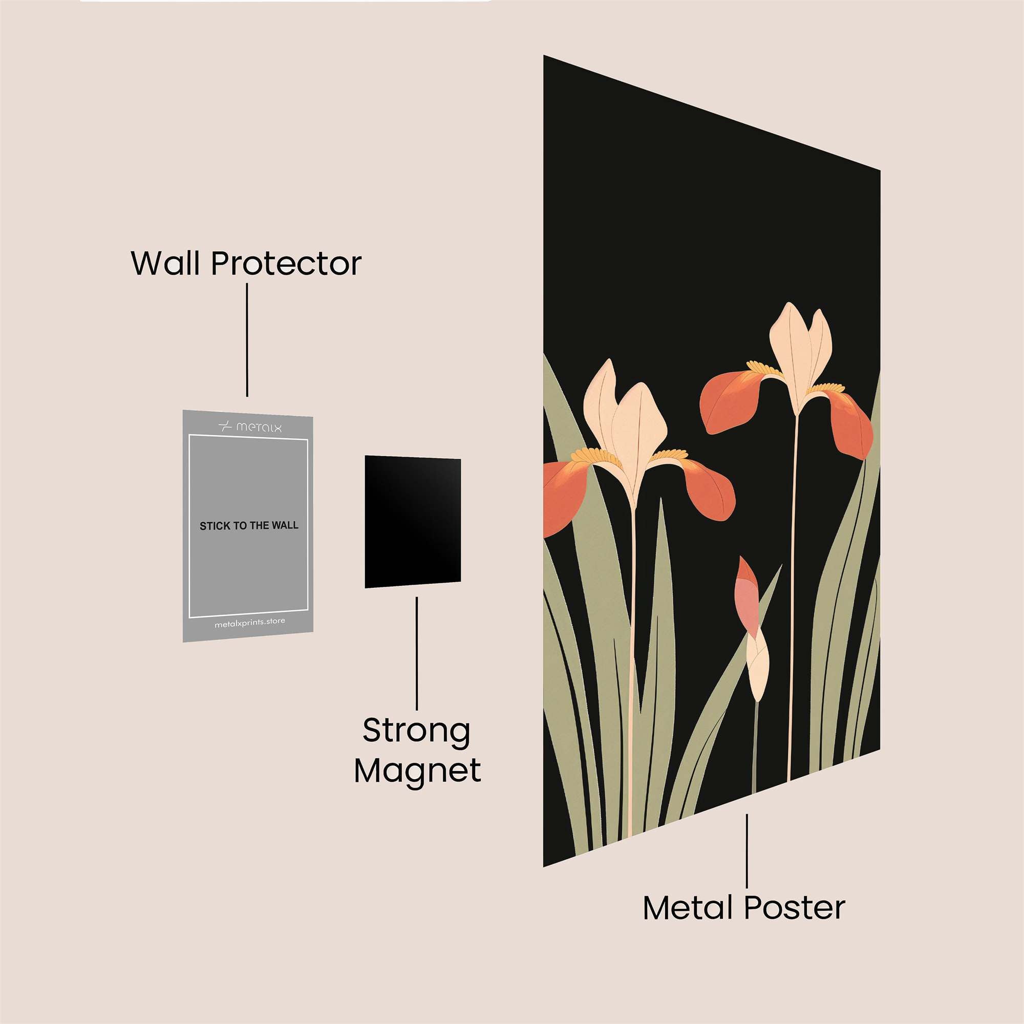 Irises Elegant Safe Wall Magnetic / M