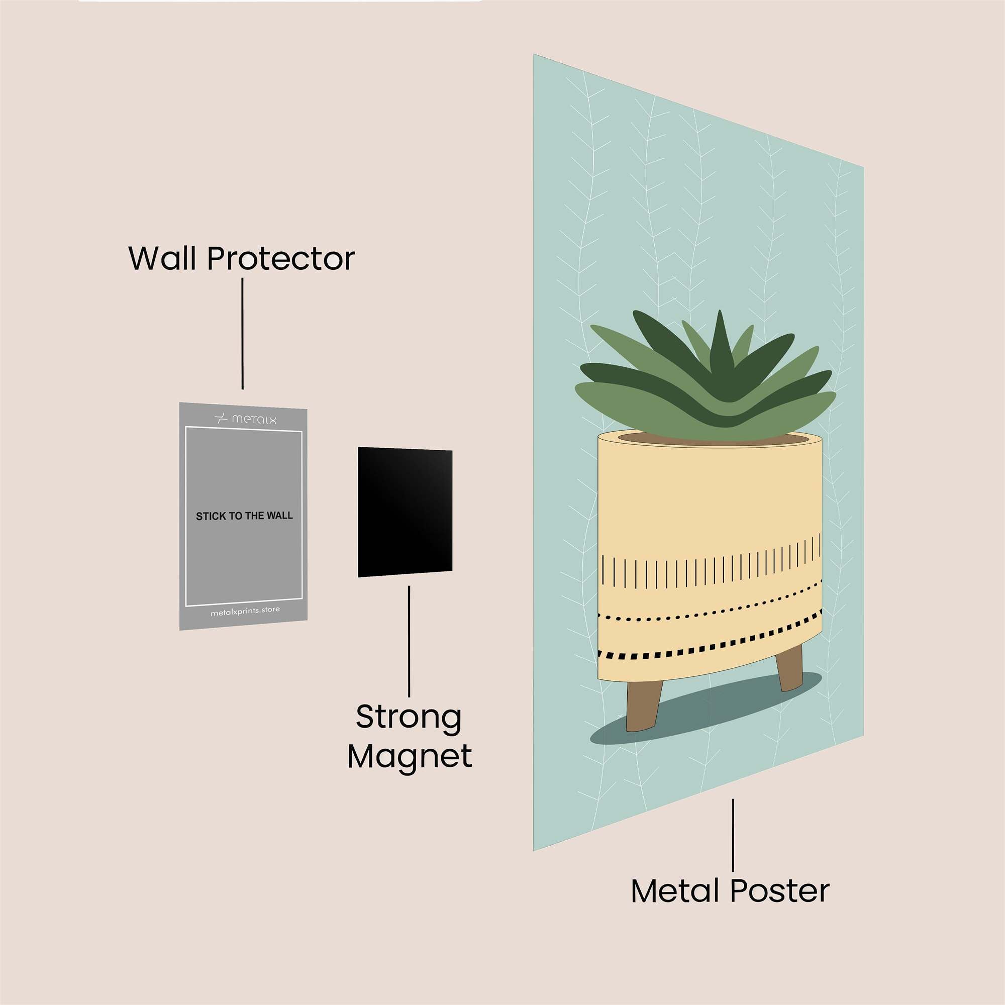 Succulent Serenity Safe Wall Magnetic / M