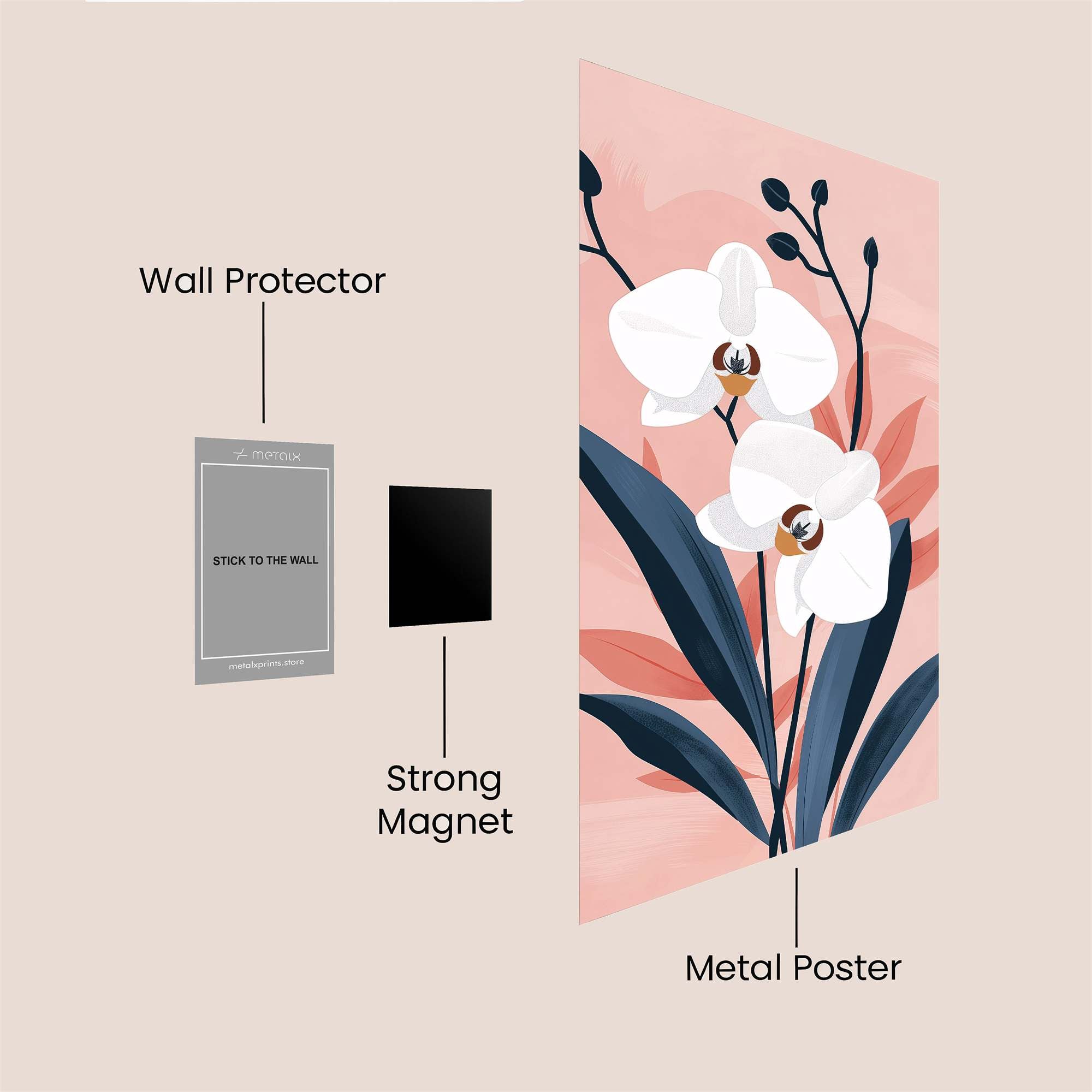 Orchid Elegance Safe Wall Magnetic / M
