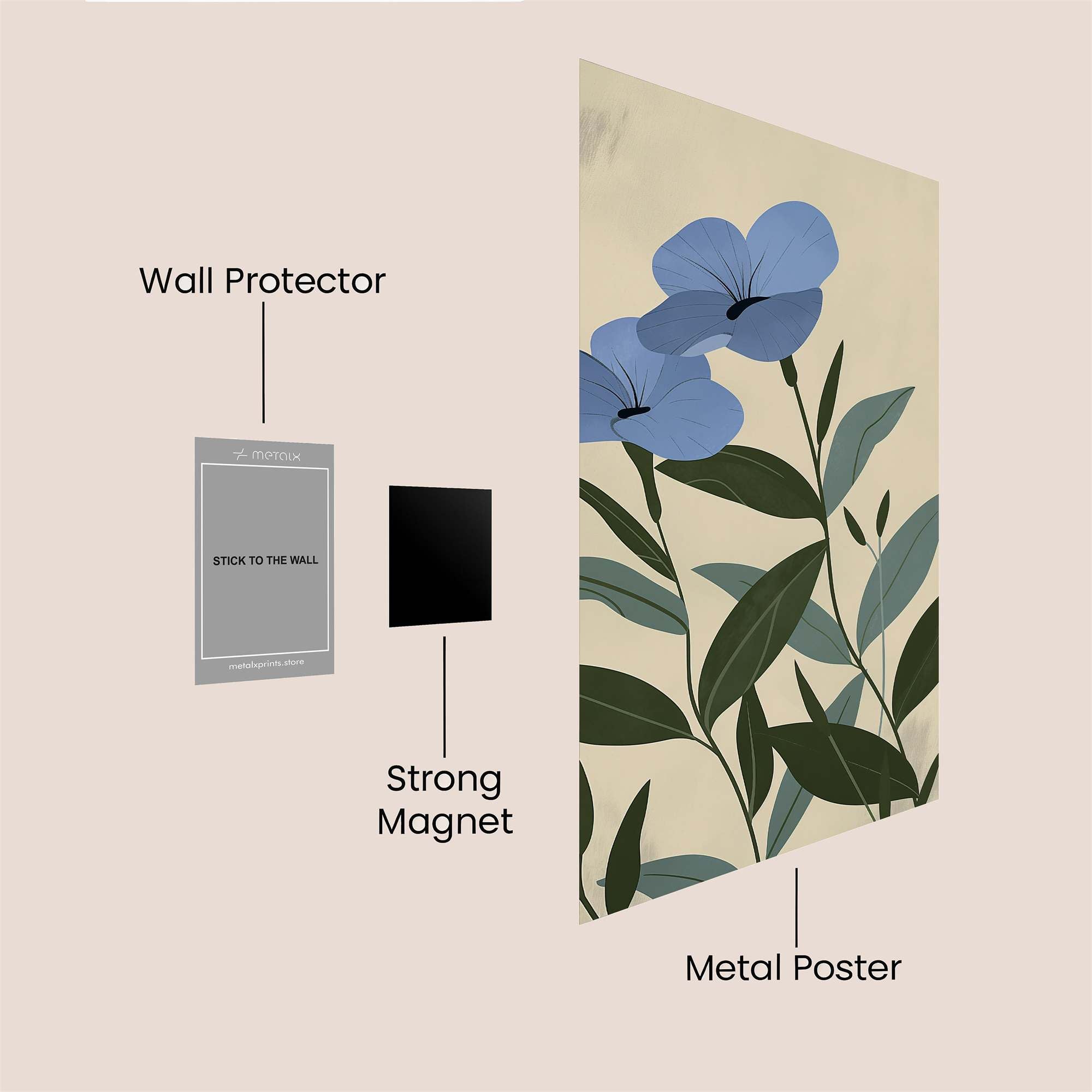 Blue Serenity Safe Wall Magnetic / M