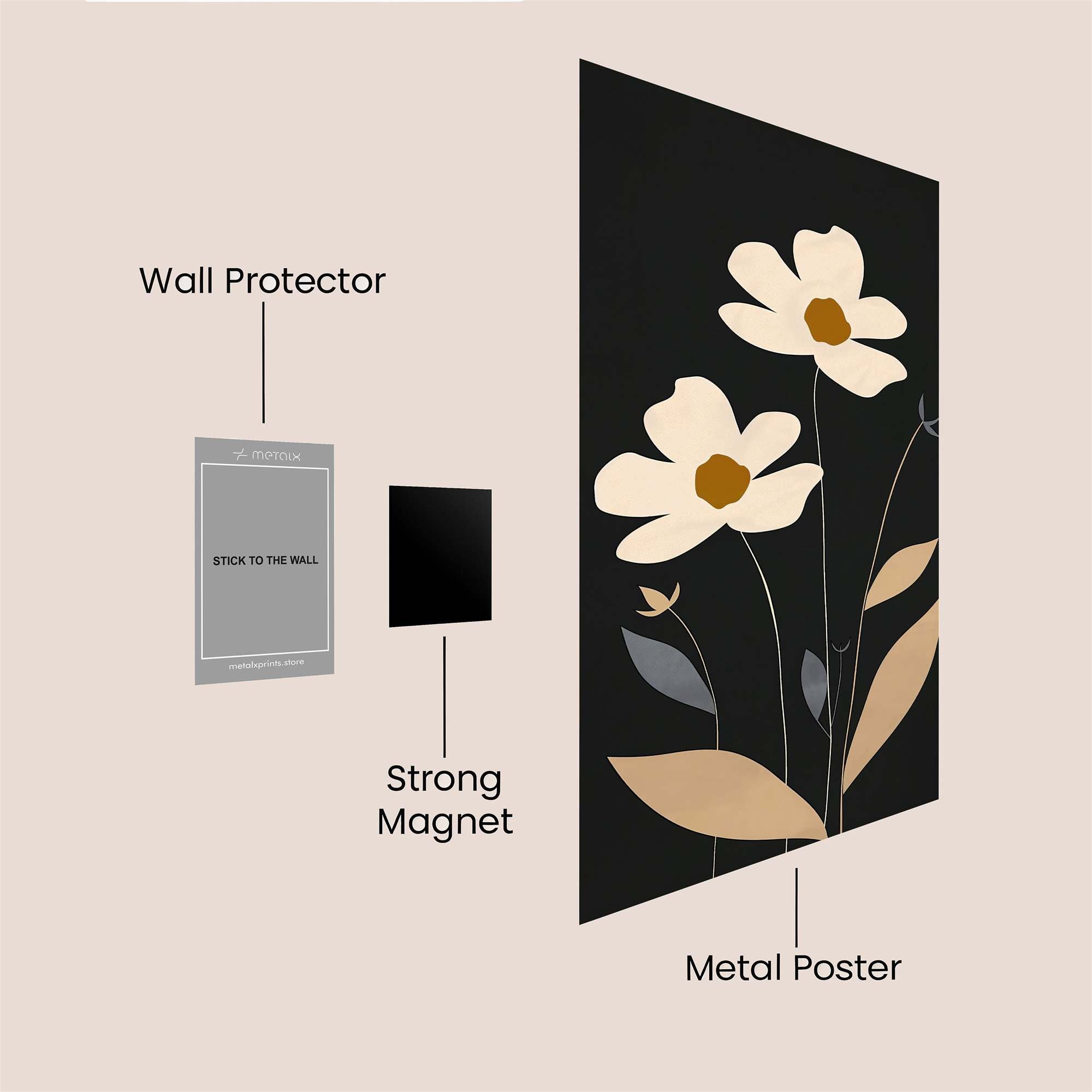 Floral Serenity Safe Wall Magnetic / M