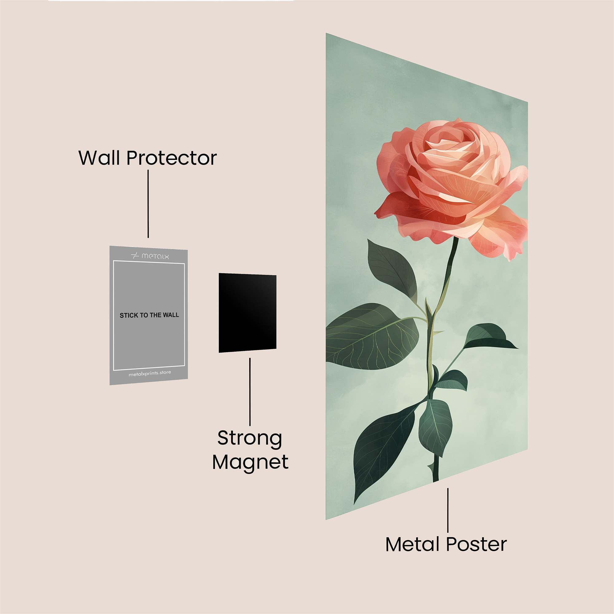 Rose Serenity Safe Wall Magnetic / M