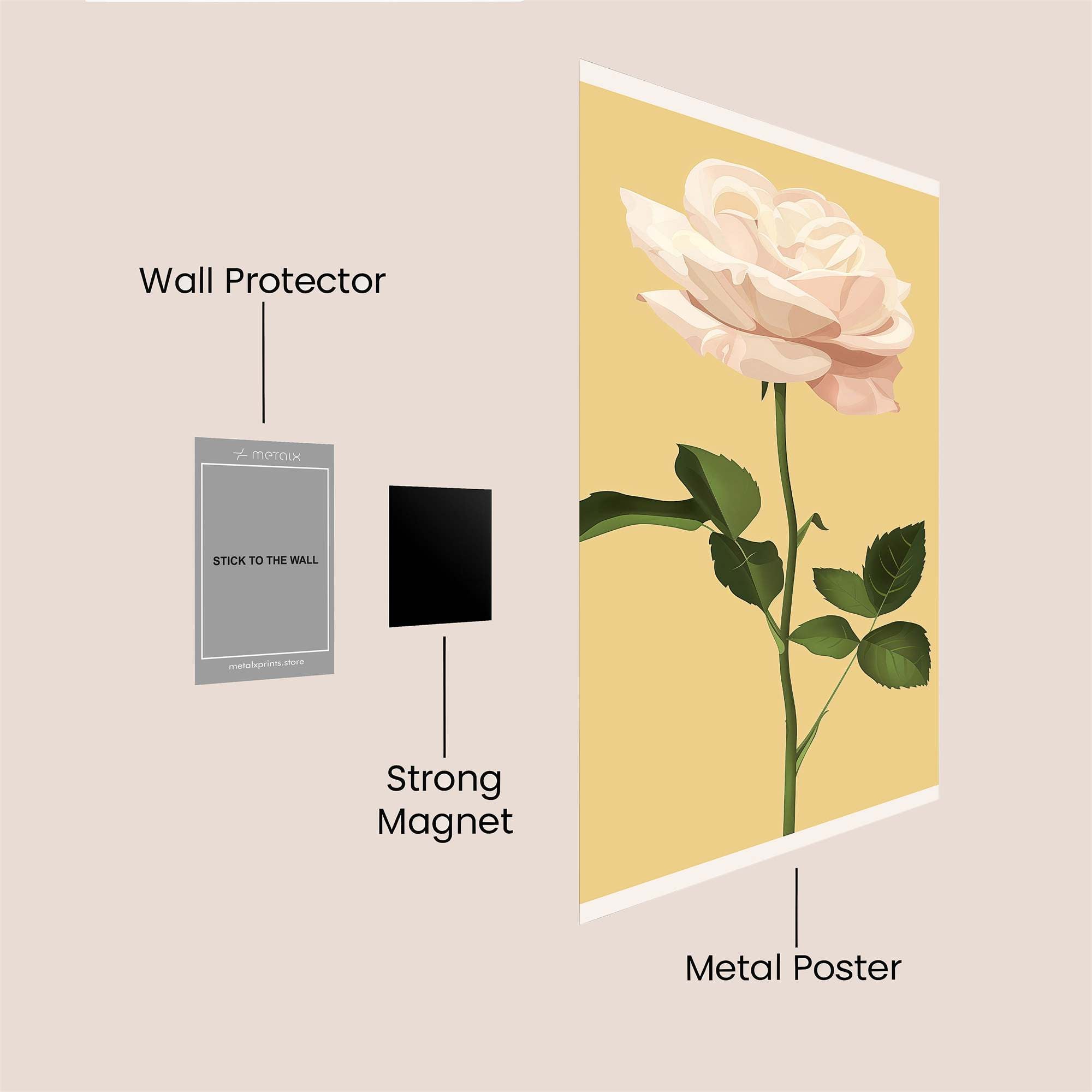 Rose Serenity Safe Wall Magnetic / M