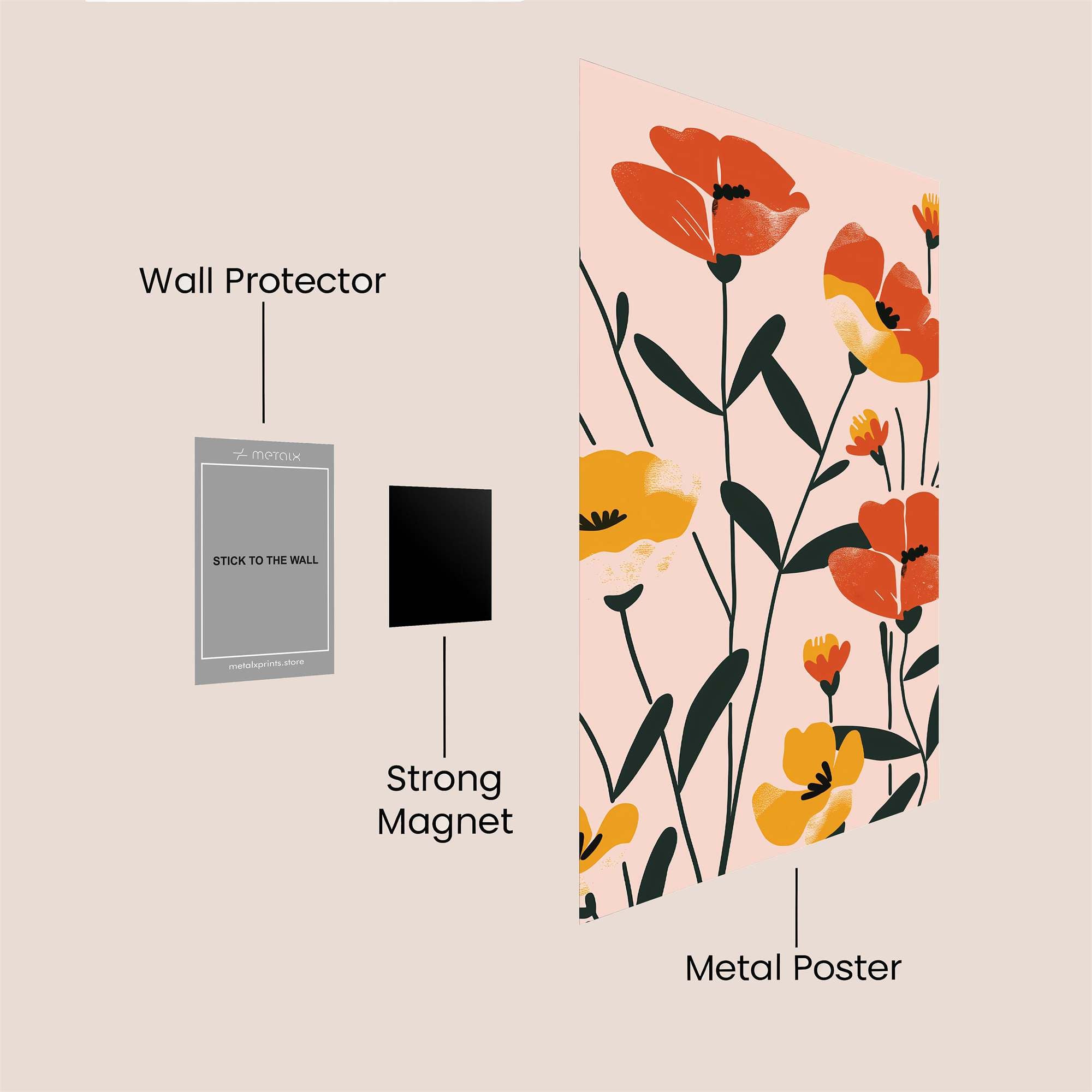 Poppy Delight Safe Wall Magnetic / M
