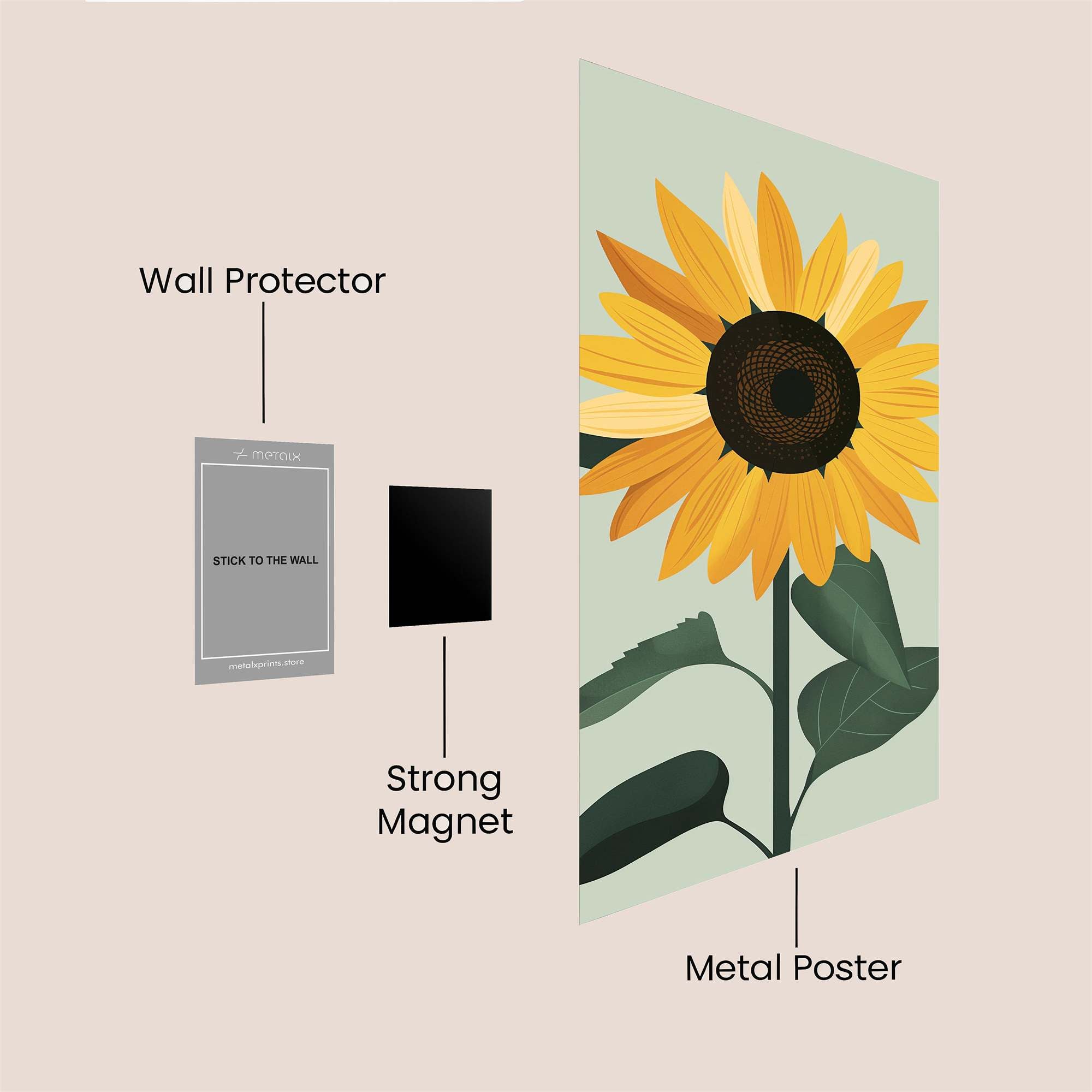 Sunflower Serenity Safe Wall Magnetic / M