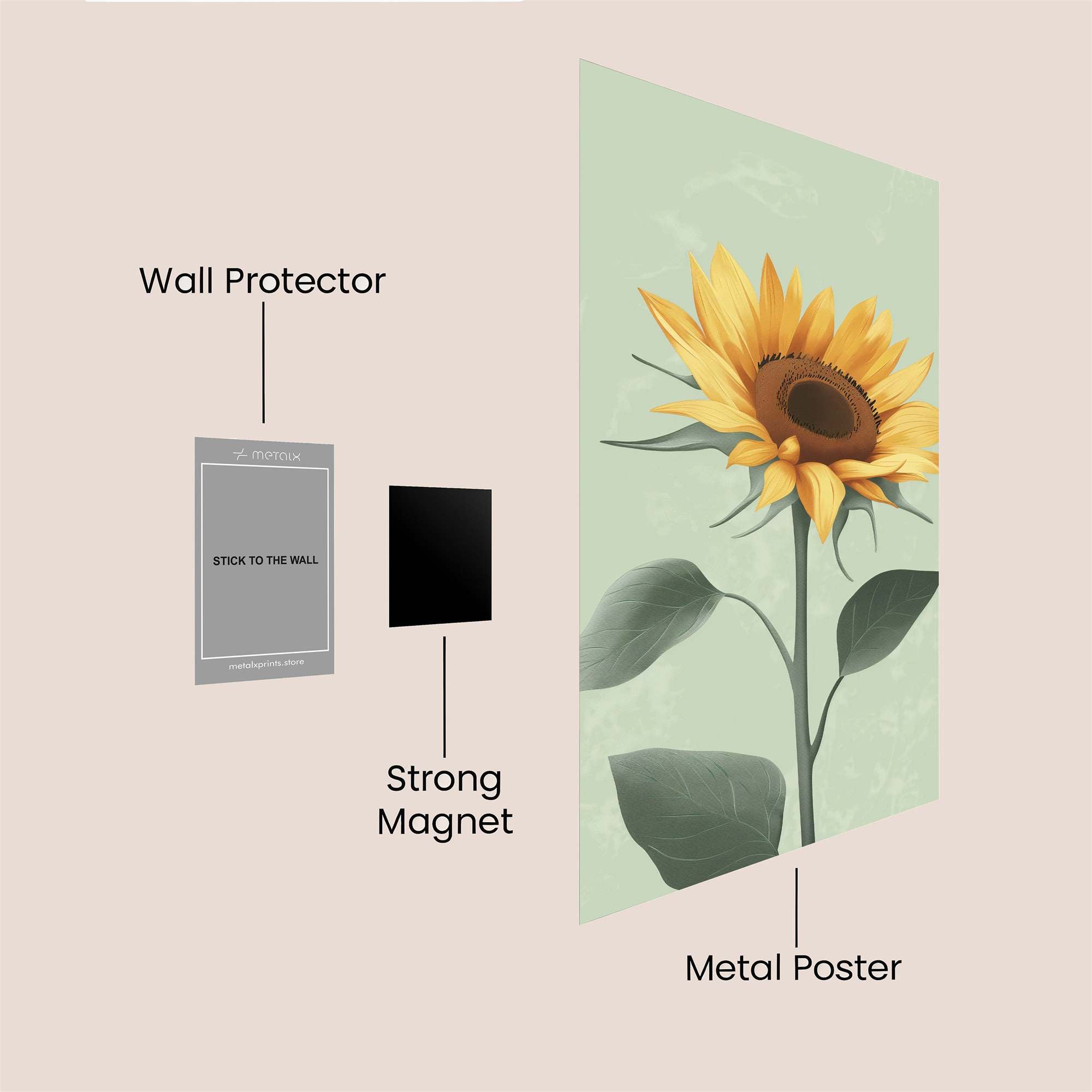Sunflower Serenity Safe Wall Magnetic / M