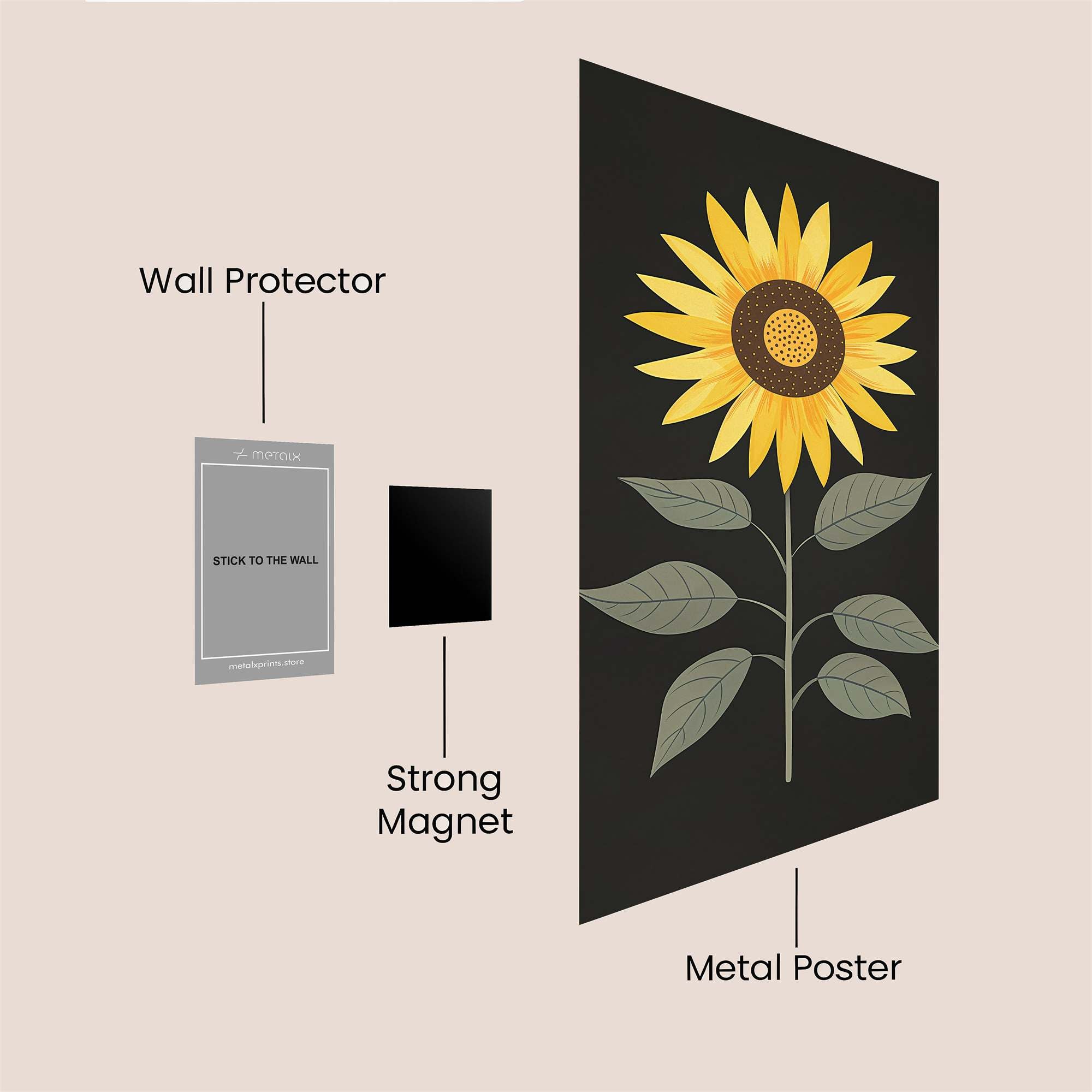 Sunflower Serenity Safe Wall Magnetic / M