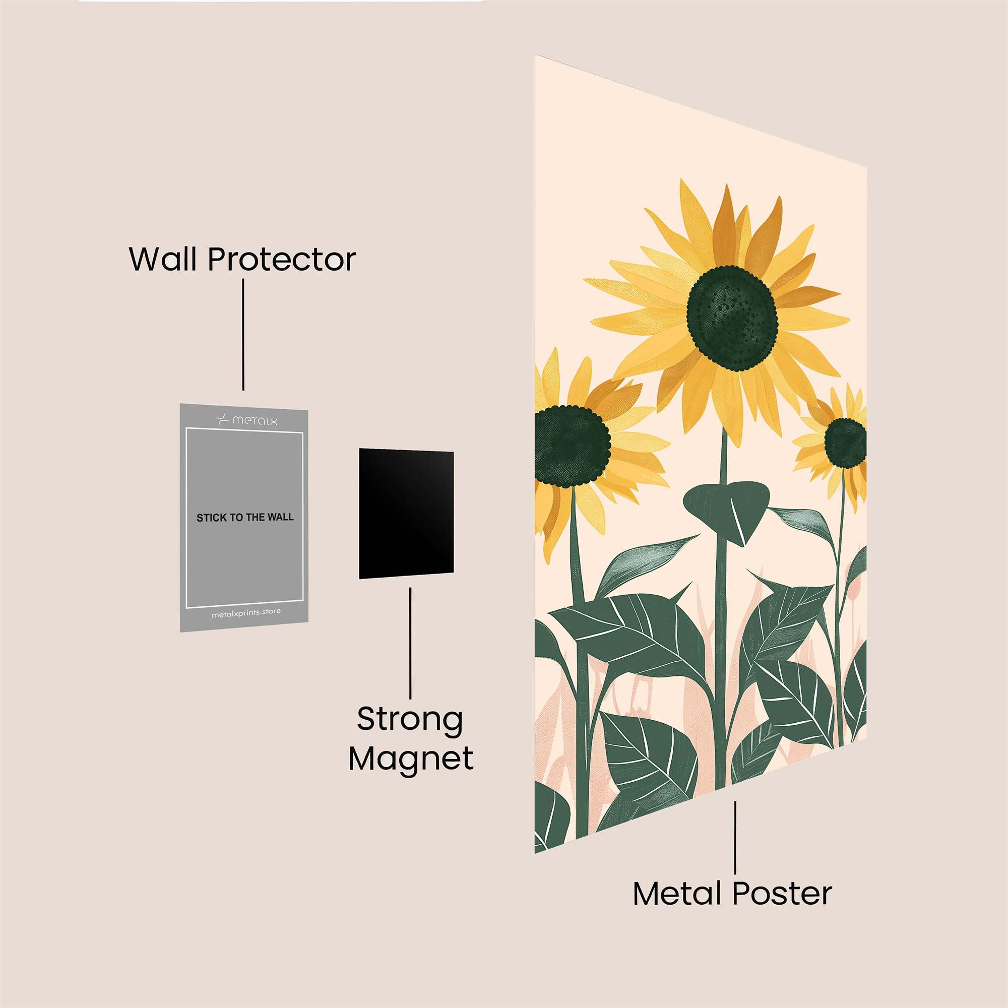 Sunflowers Serene Safe Wall Magnetic / M