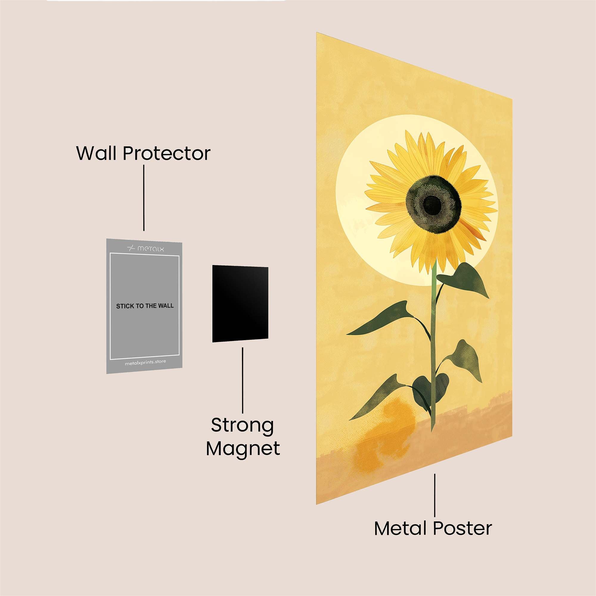 Sunflower Serenity Safe Wall Magnetic / M