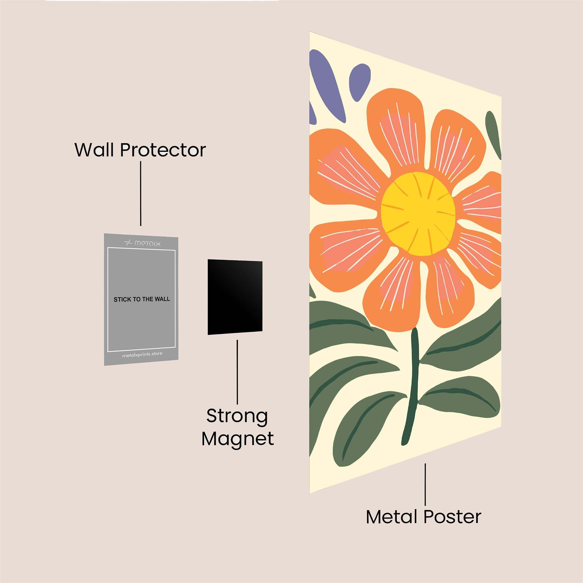 Sunflower Serenity Safe Wall Magnetic / M