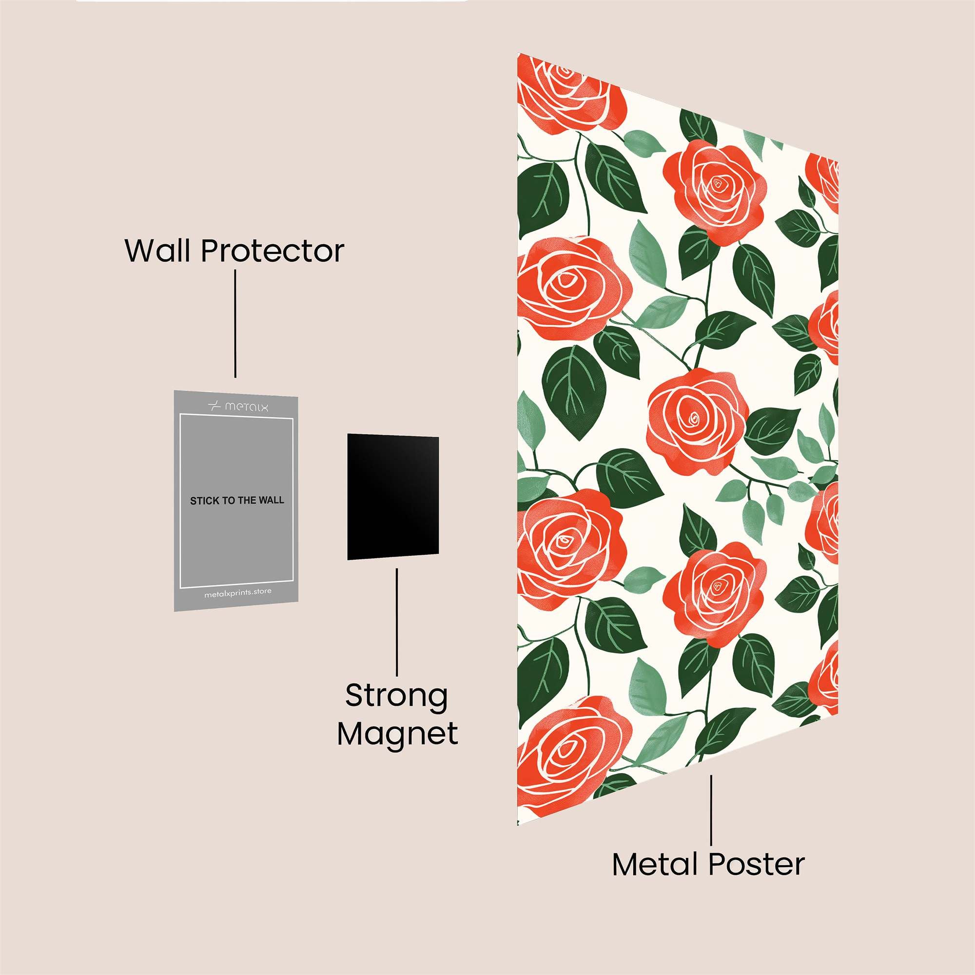 Roses Radiant Safe Wall Magnetic / M