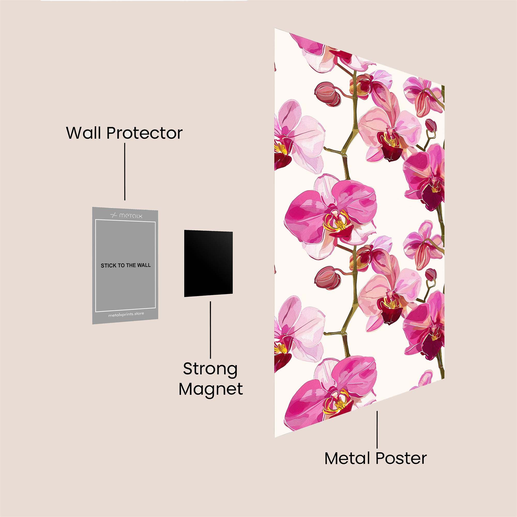 Orchid Elegance Safe Wall Magnetic / M
