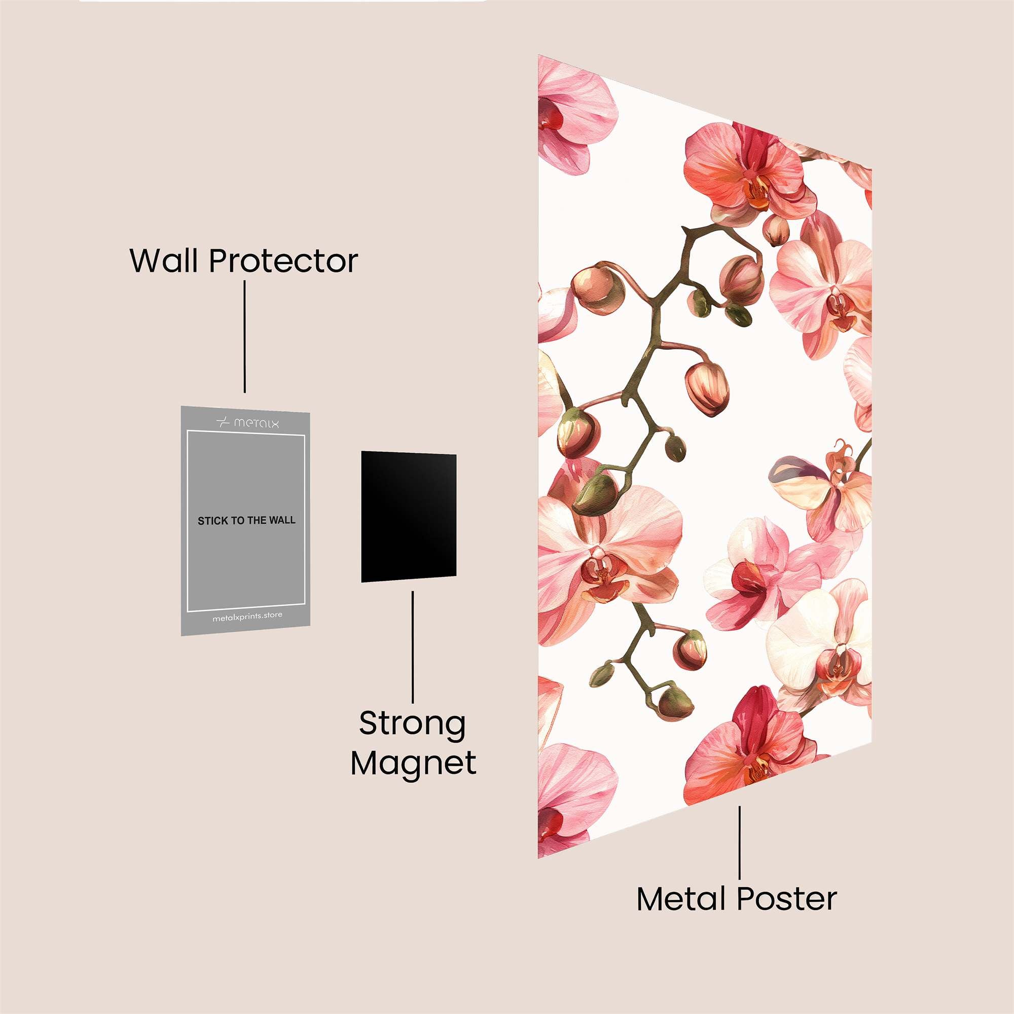 Orchid Serenity Safe Wall Magnetic / M