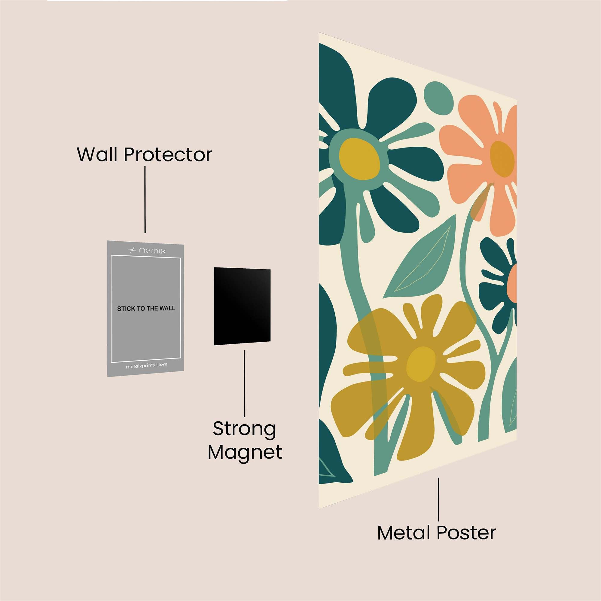 Floral Harmony Safe Wall Magnetic / M