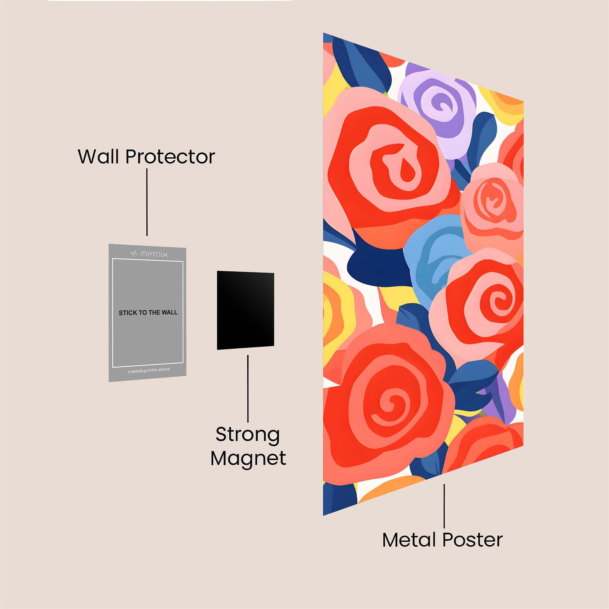 Vibrant Whimsy Safe Wall Magnetic / M