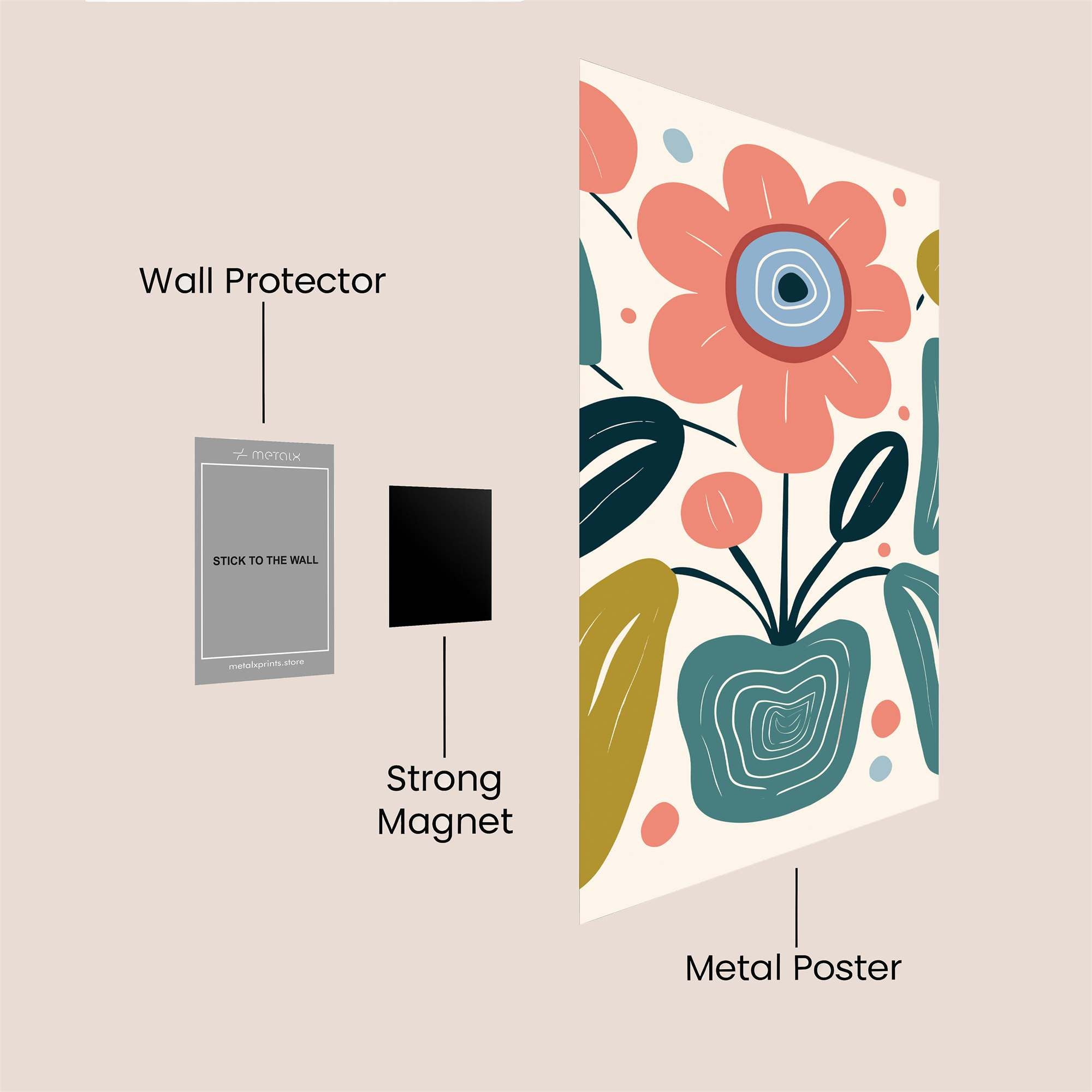 Flower Whimsy Safe Wall Magnetic / M