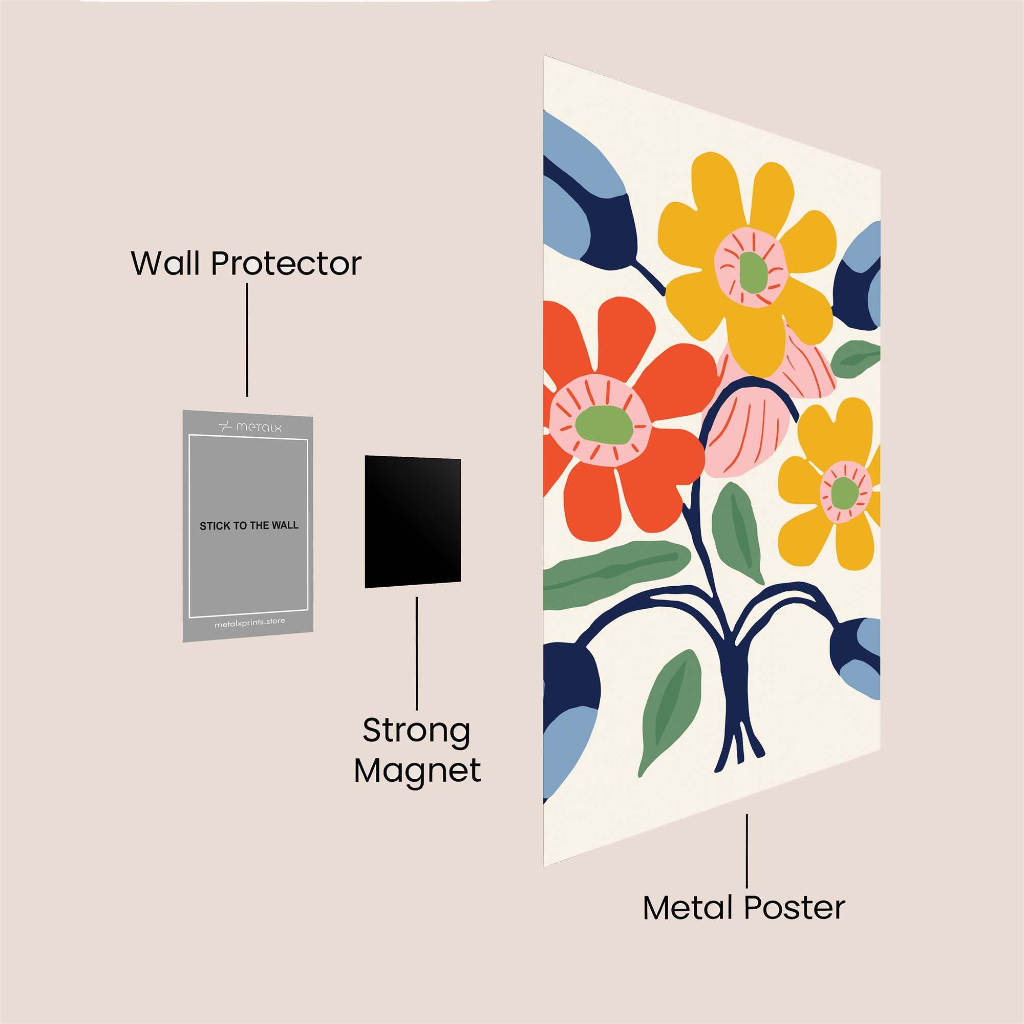 Vibrant Bloom Safe Wall Magnetic / M